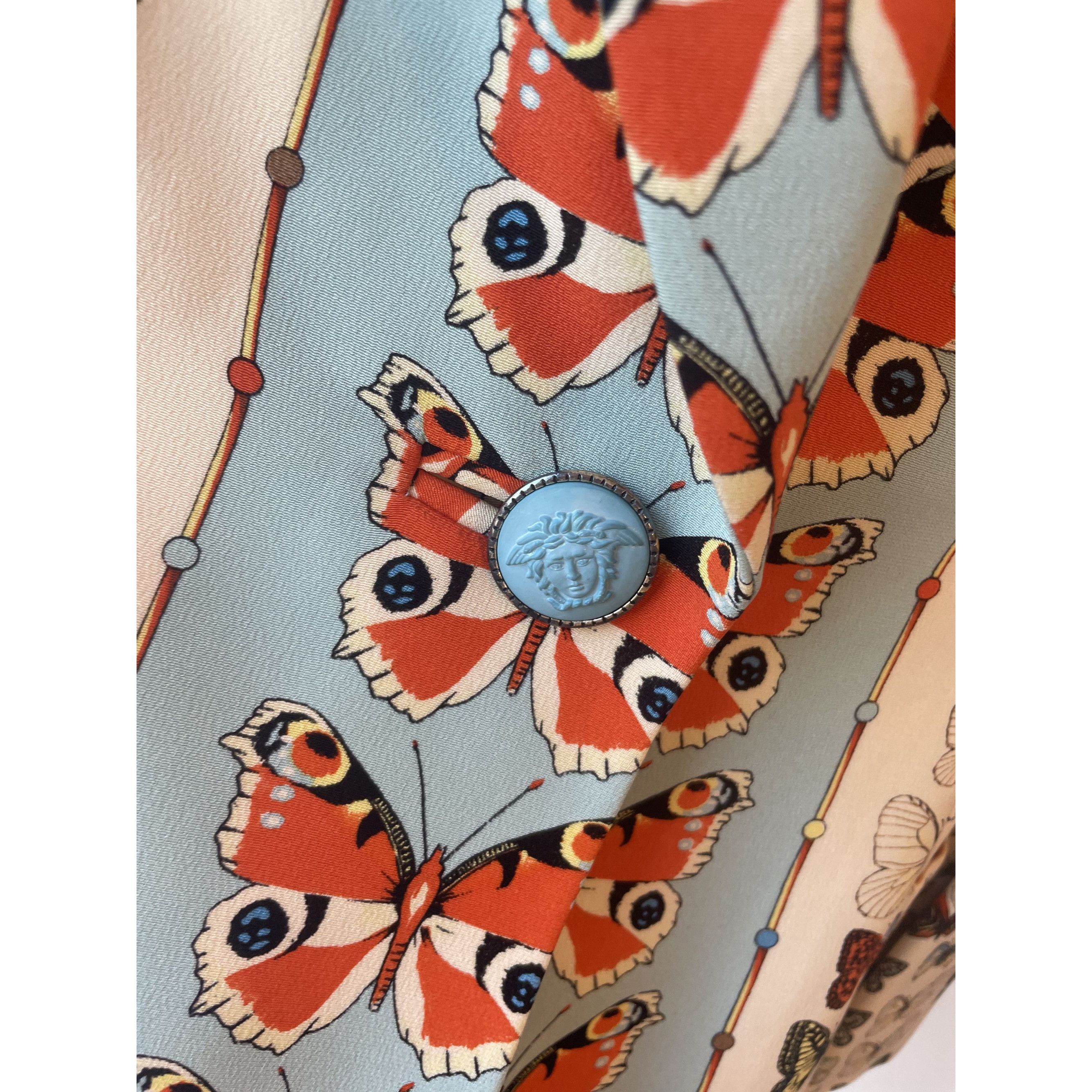 Versace Gucci Butterfly Print Womens Blazer Jacket With Blue Button Size XS / US 0-2 / IT 36-38 - 5 Thumbnail