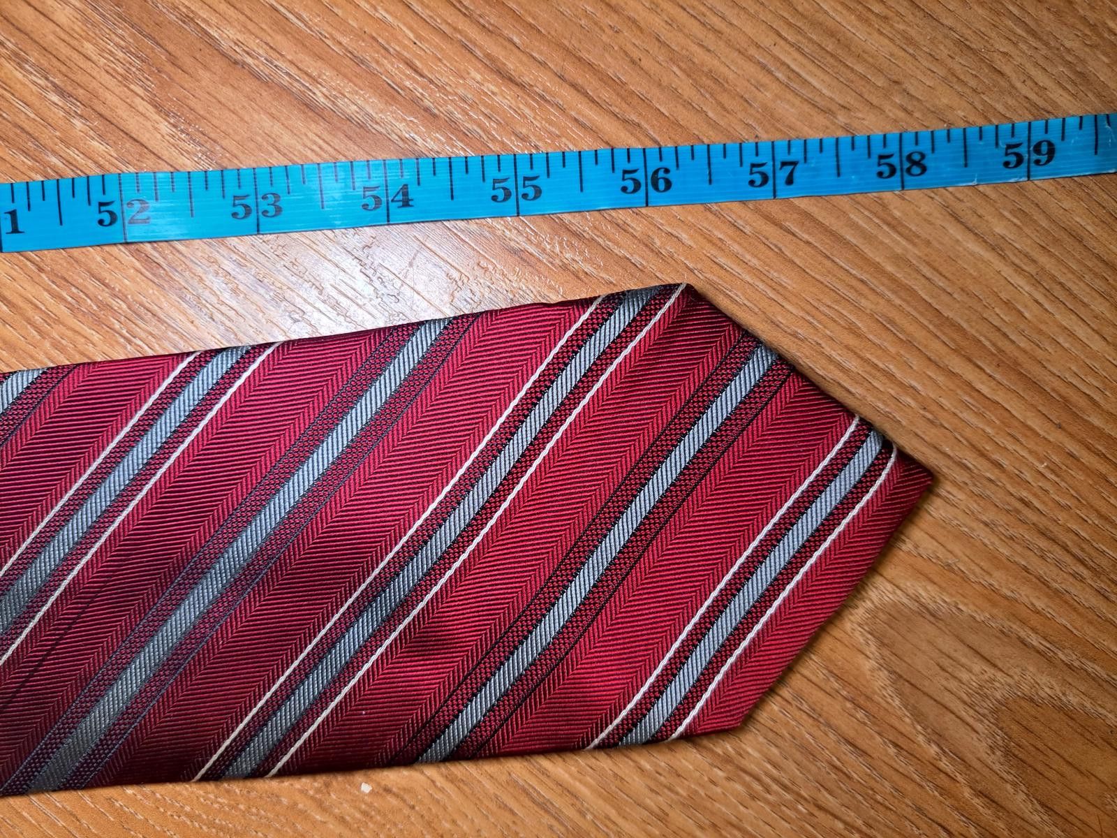 Jos. A. Bank Jos A Bank Silk Tie Red Multicolor Striped Herringbone Size ONE SIZE - 5 Thumbnail