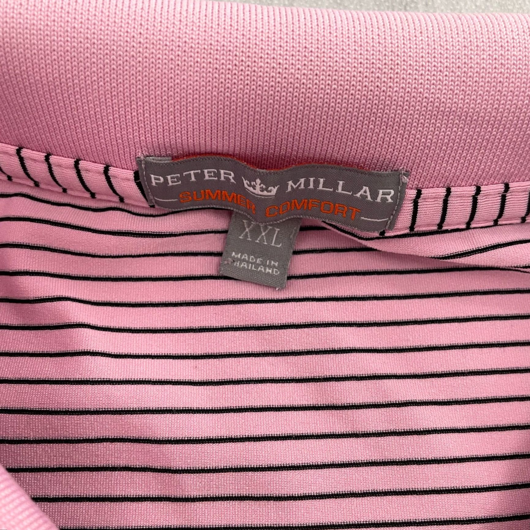 Peter Millar Peter Millar Shirt Adult 2XL Pink Stripe Whisper Rock Golf Club Logo Mens XXL Size US XXL / EU 58 / 5 - 6 Thumbnail