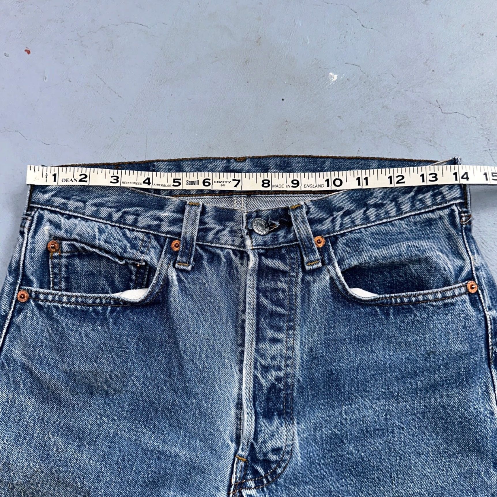 Levi's VINTAGE Levi's 501 XX Jeans 80s Straight Denim Blue Light Wash Selvedge Redline Stained 28X33 Mens Regular × USA × USA XX Jeans Federation? Size US 28 / EU 44 - 5 Thumbnail