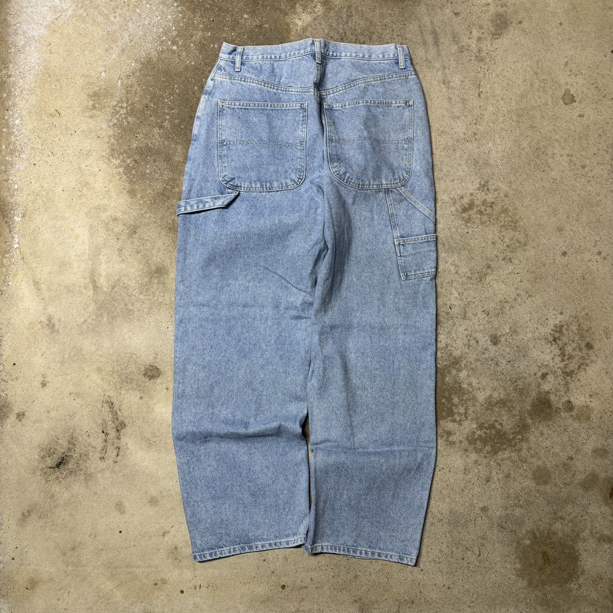 Image of Jnco x Vintage Y2K Baggy Wide Leg Light Wash Denim Carpenter Jeans in Blue, Men's (Size 33)