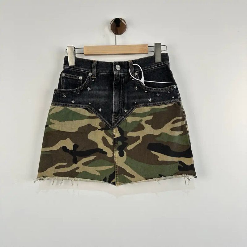 Yves Saint Laurent YSL Color Block Cotton Women's Mini Skirt 0089 Size 23" - 1 Thumbnail