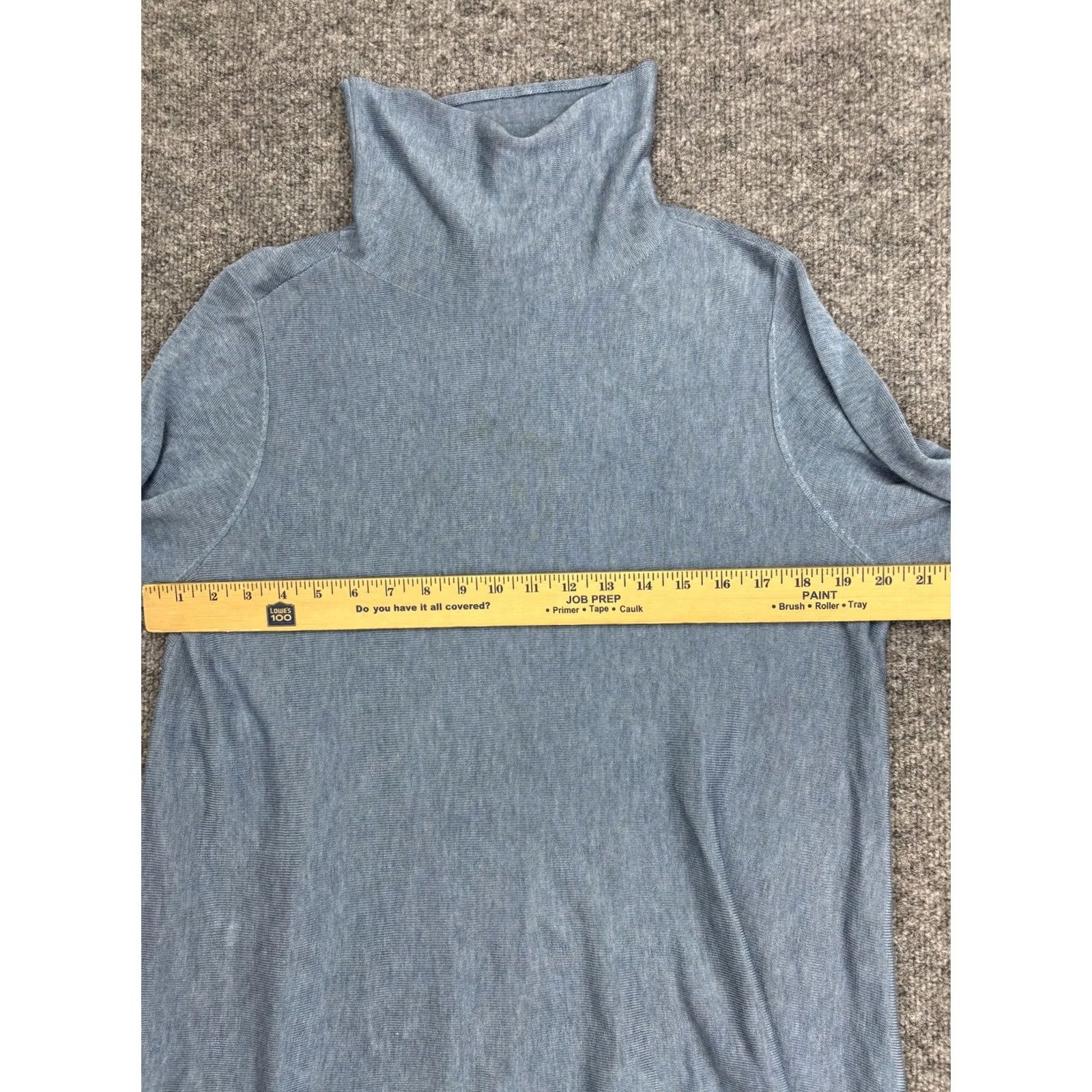 Eileen Fisher VINTAGE? No. Eileen Fisher Sweater Tunic Womens L Blue Turtleneck Lyocell Wool Knit Shirt Casual Relaxed Long Sleeve - Mens? Size L / US 10 / IT 46 - 4 Thumbnail