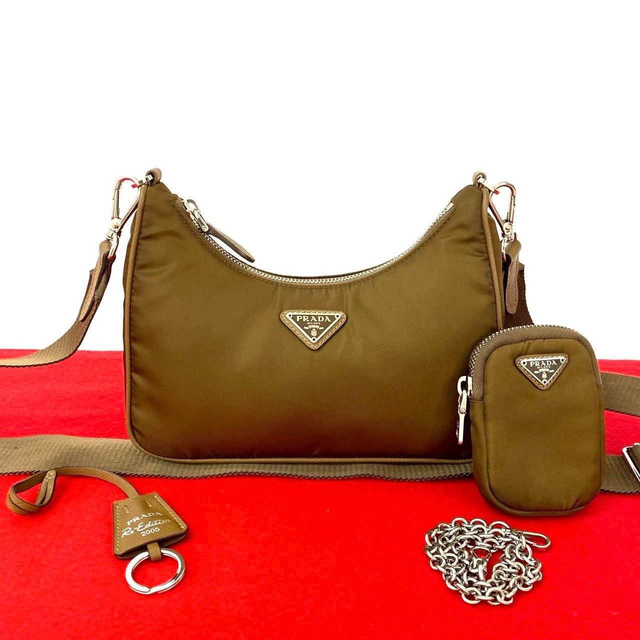 Prada Prada Prada Nylon Saffiano 2way Shoulder Bag Leather Shoulder Bag DUTY FREE for USA Size ONE SIZE - 1 Thumbnail
