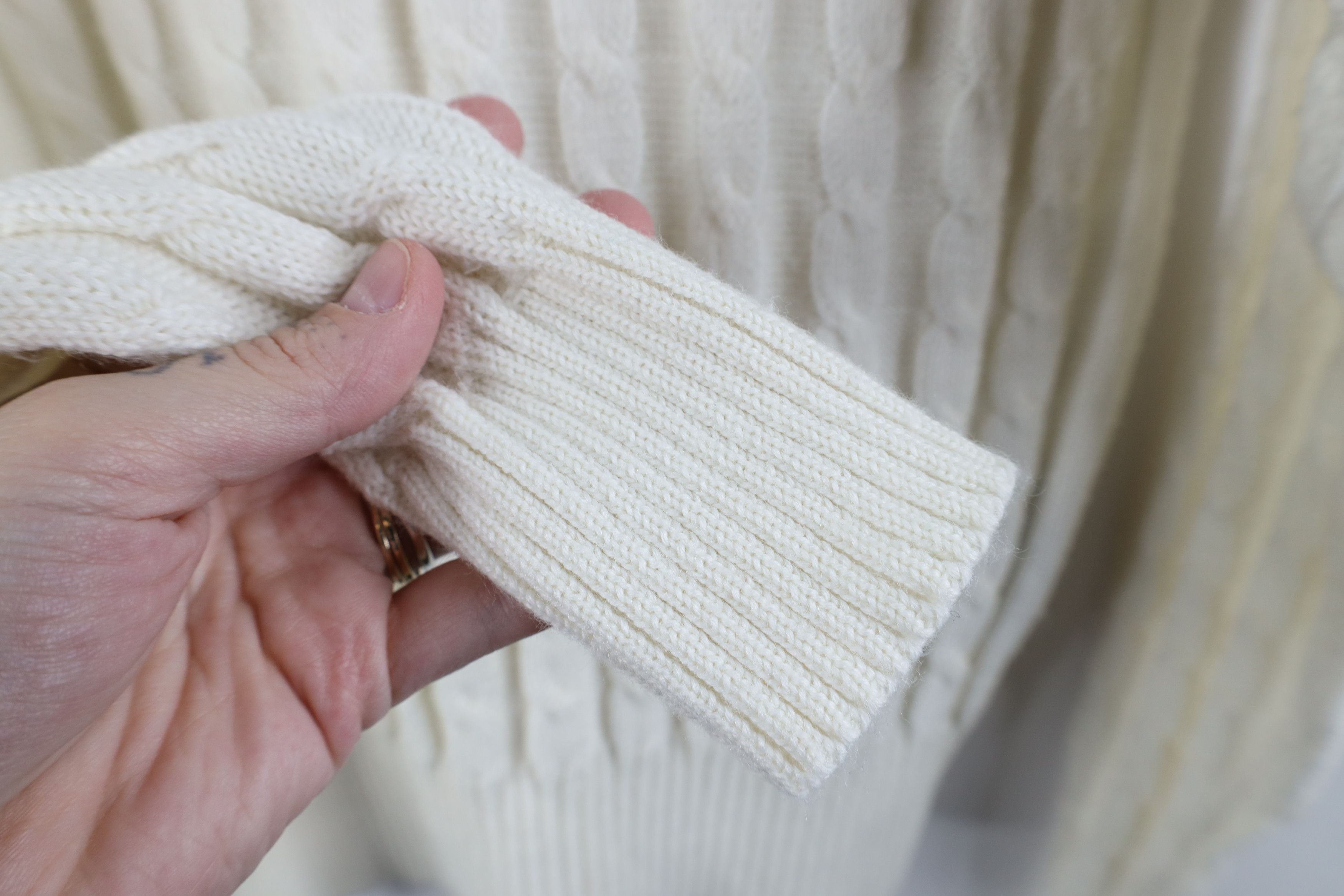 Vintage Vintage 70s 80s Fair Isle Snow Flake Cable Knit Sweater Size M / US 6-8 / IT 42-44 - 5 Thumbnail