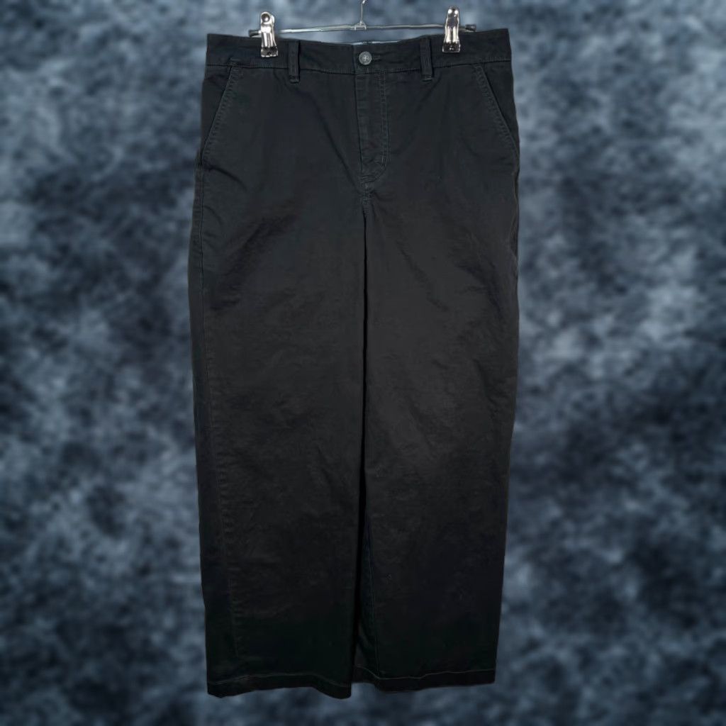 TNA TNA Womens Pants Casual Chino Straight Leg Black Cotton Elastane Flat Front Size 6 Adult Womens 30 in Waist Inseam 27 in Regular Rise High Size 28" / US 6 / IT 42 - 1 Thumbnail