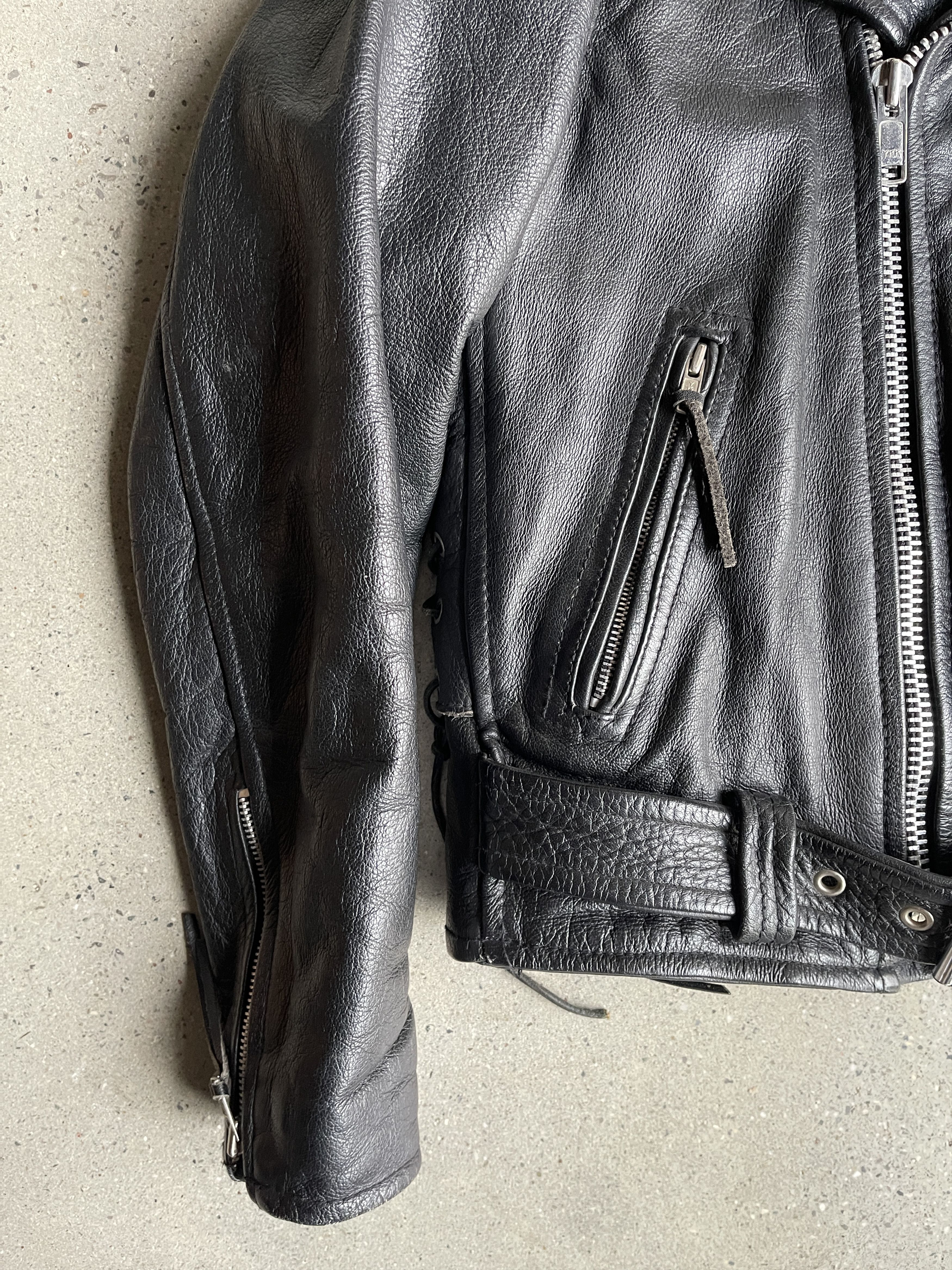 Vintage 1990's LEATHER BIKER JACKET Size US S / EU 44-46 / 1 - 4 Thumbnail