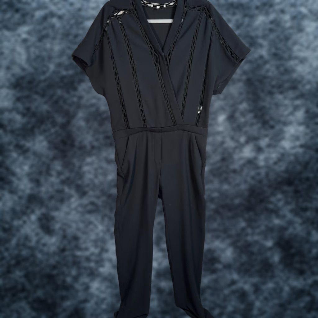 Iro VINTAGE IRO Jumpsuit Shirt One-Piece Womens Lightweight Black 34 Sheer Polyester Short Sleeve Women’s 8/10 Ships Next Business Day Size 24" / US 00 / IT 34 - 1 Thumbnail