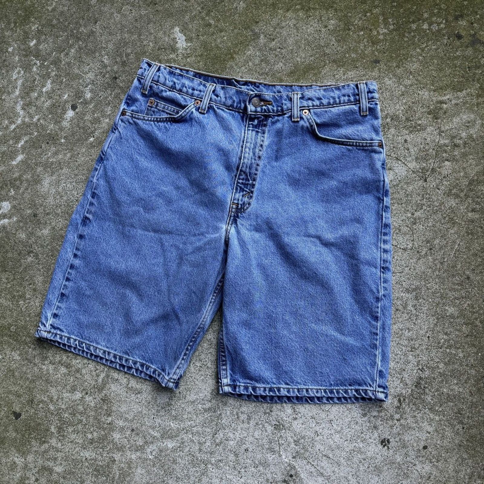 Levi's VINTAGE 90s LEVI'S 550 ORANGE TAB DENIM JEAN SHORTS JORTS Size US 34 / EU 50 - 3 Thumbnail