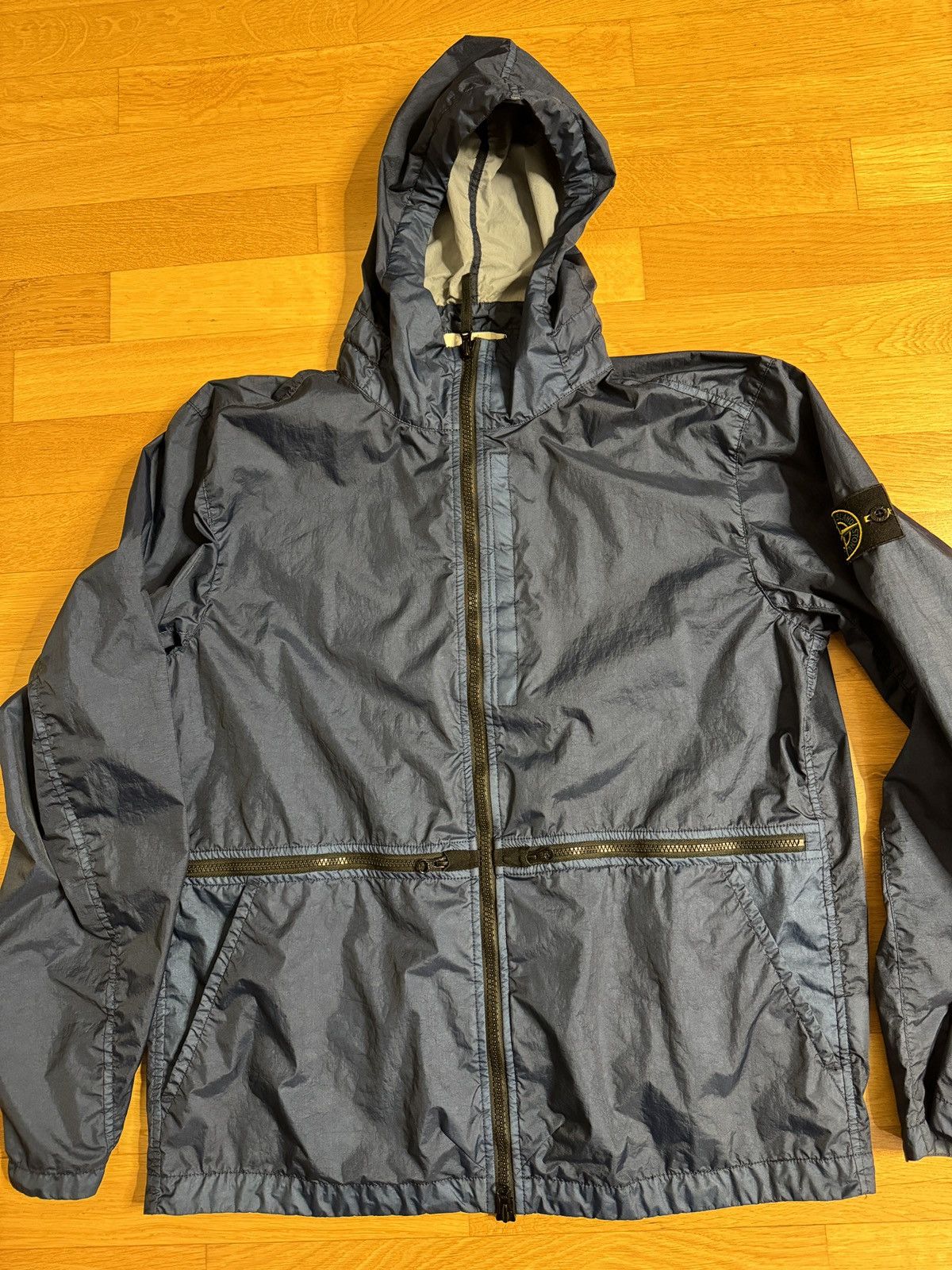 image of Stone Island Membrana 3L Tc Hooded Jacket in Navy, Men's (Size XL)