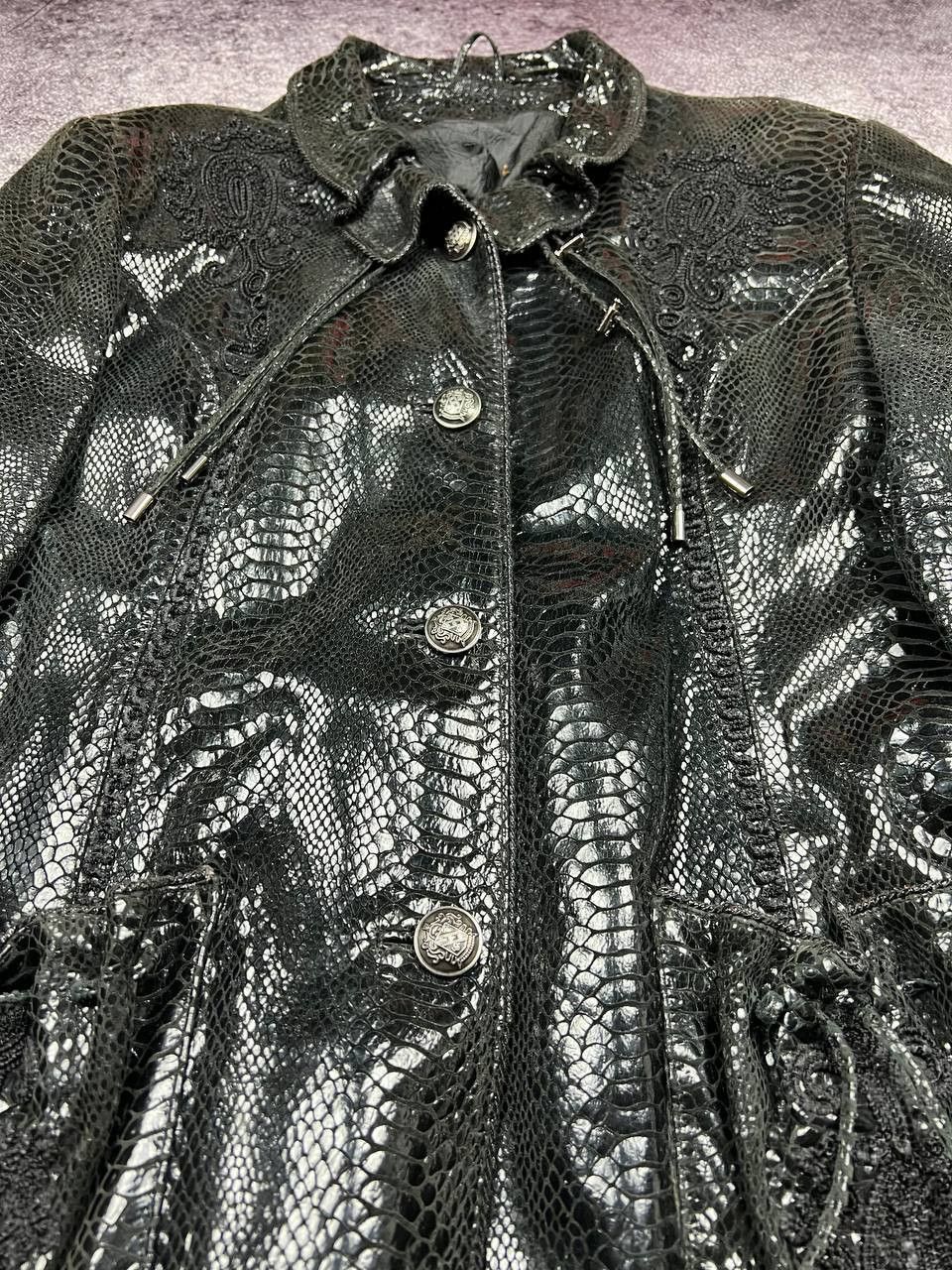 Hysteric Glamour Vintage Y2k Snakeskin Leather Lacquer Jacket Snake Print Size L / US 10 / IT 46 - 6 Thumbnail