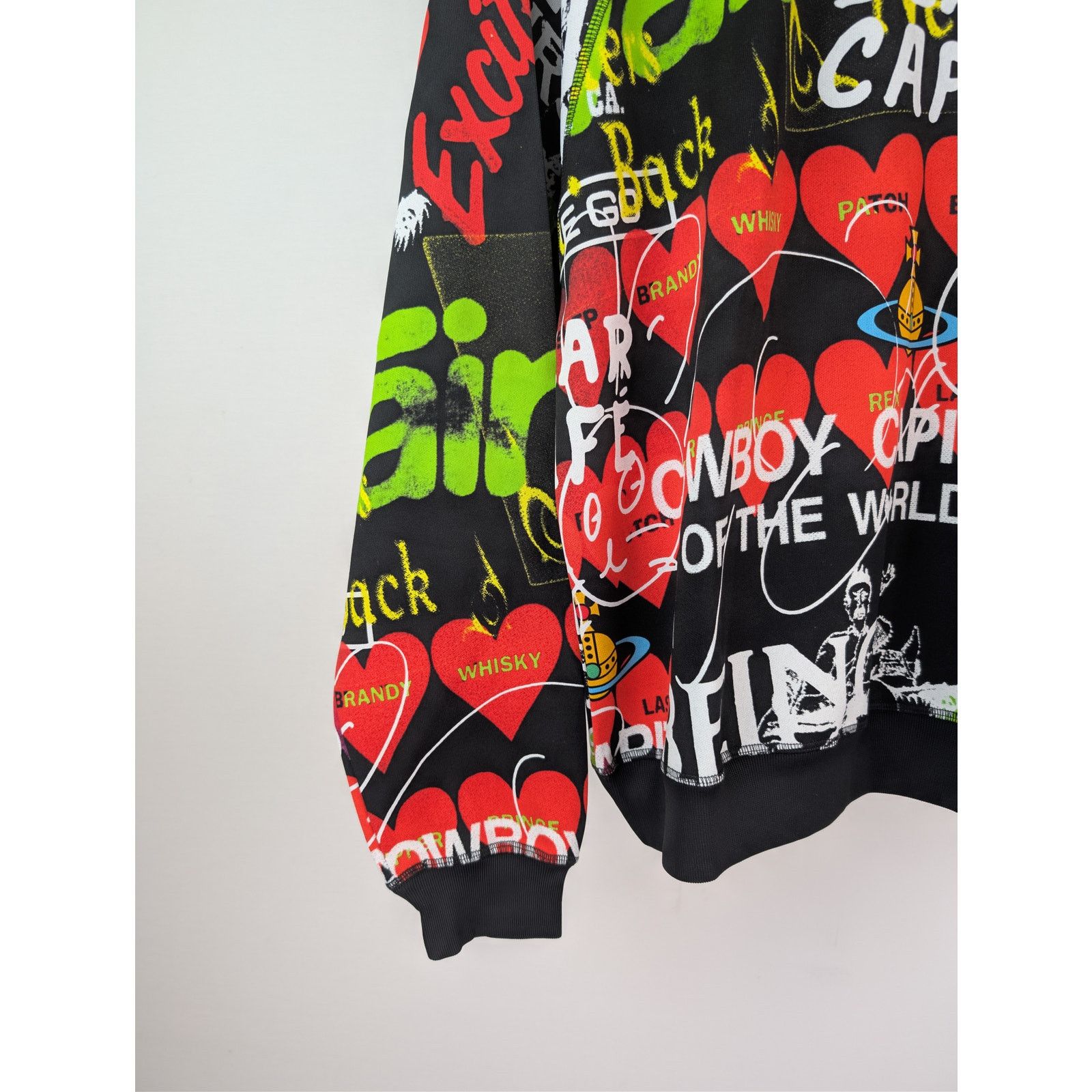 Vivienne Westwood o1rshd1 Organic Cotton Crewneck Graffiti Print Sweater Size US M / EU 48-50 / 2 - 6 Thumbnail