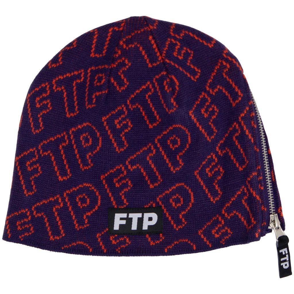 Fuck The Population FTP Zipper Beanie Purple NEW Size ONE SIZE - 5 Thumbnail