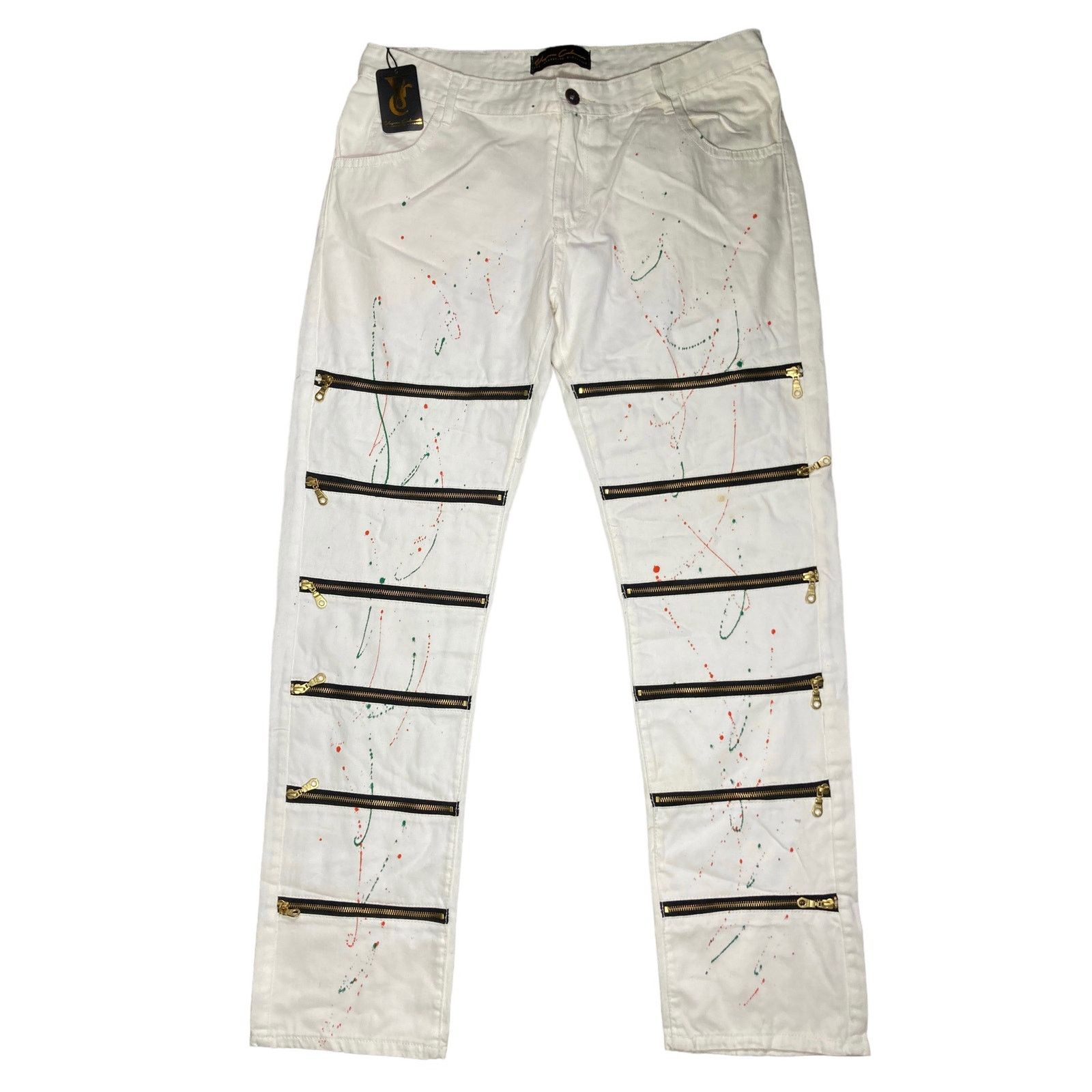 Veyron Calanari Mens White Jeans Straight Leg Denim 40 New