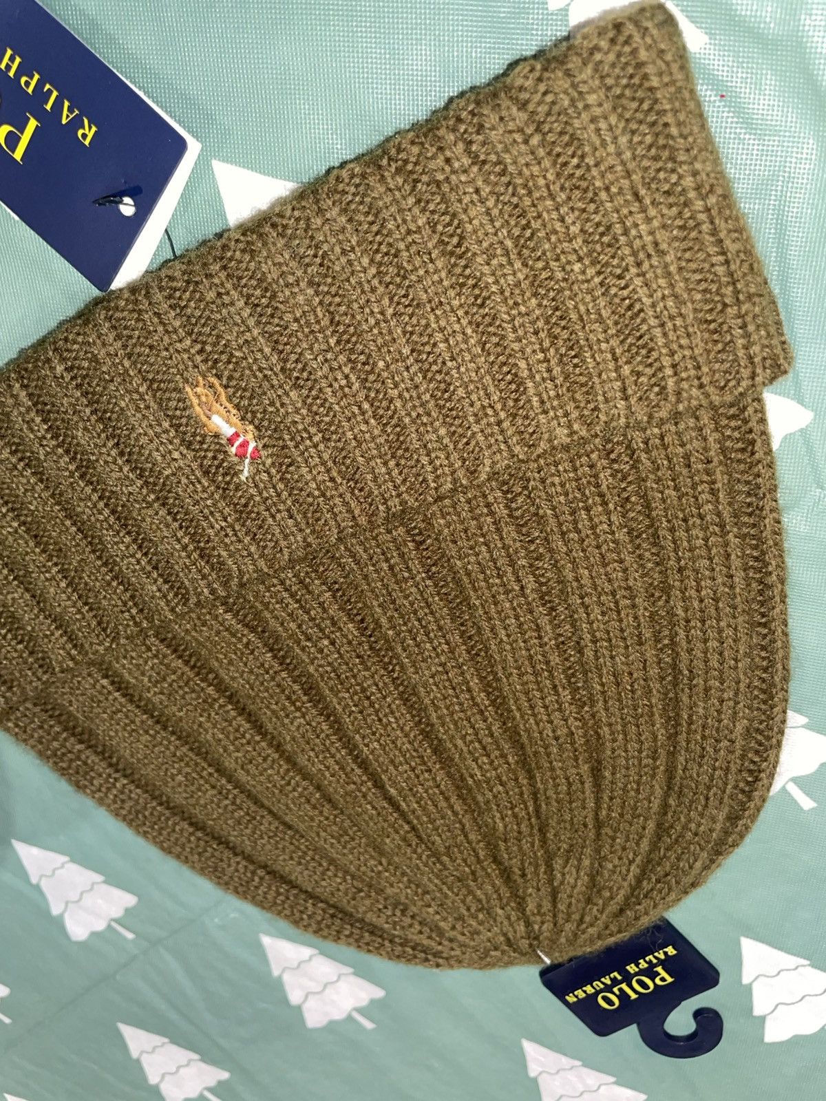 Polo Ralph Lauren Polo Ralph Lauren Beanie Olive Green Khaki Hat RL Polo Hat Size ONE SIZE - 3 Thumbnail