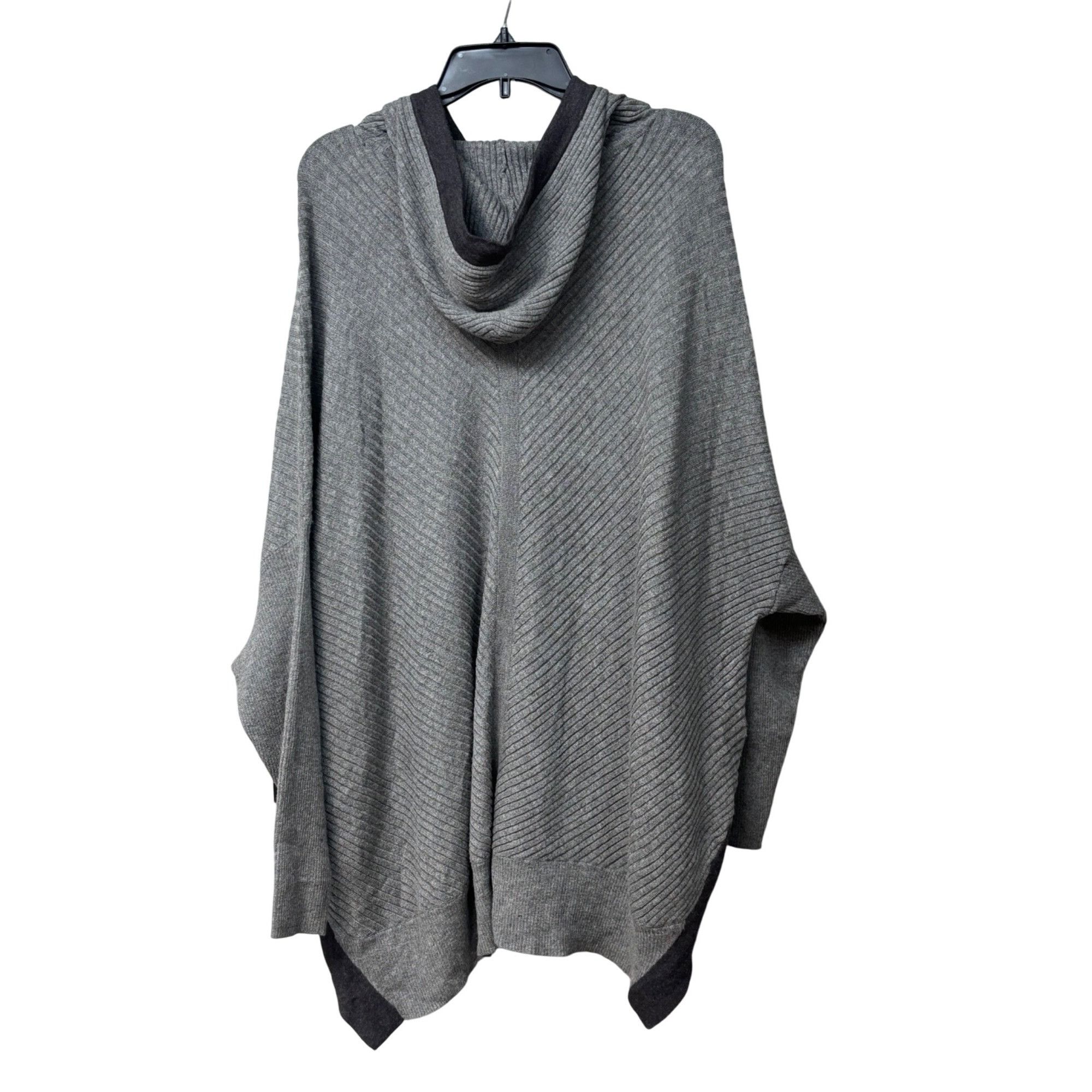 Other Black Tape Women's Plus Size Ribbed Hooded Sweater, Gray Cha Size ONE SIZE - 4 Thumbnail