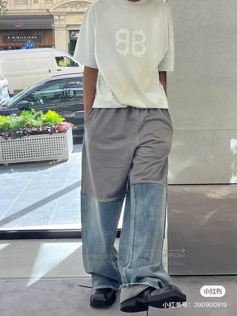 Balenciaga Balenciaga size S Denim Patchwork Sweatpants Size US 27 - 5 Thumbnail