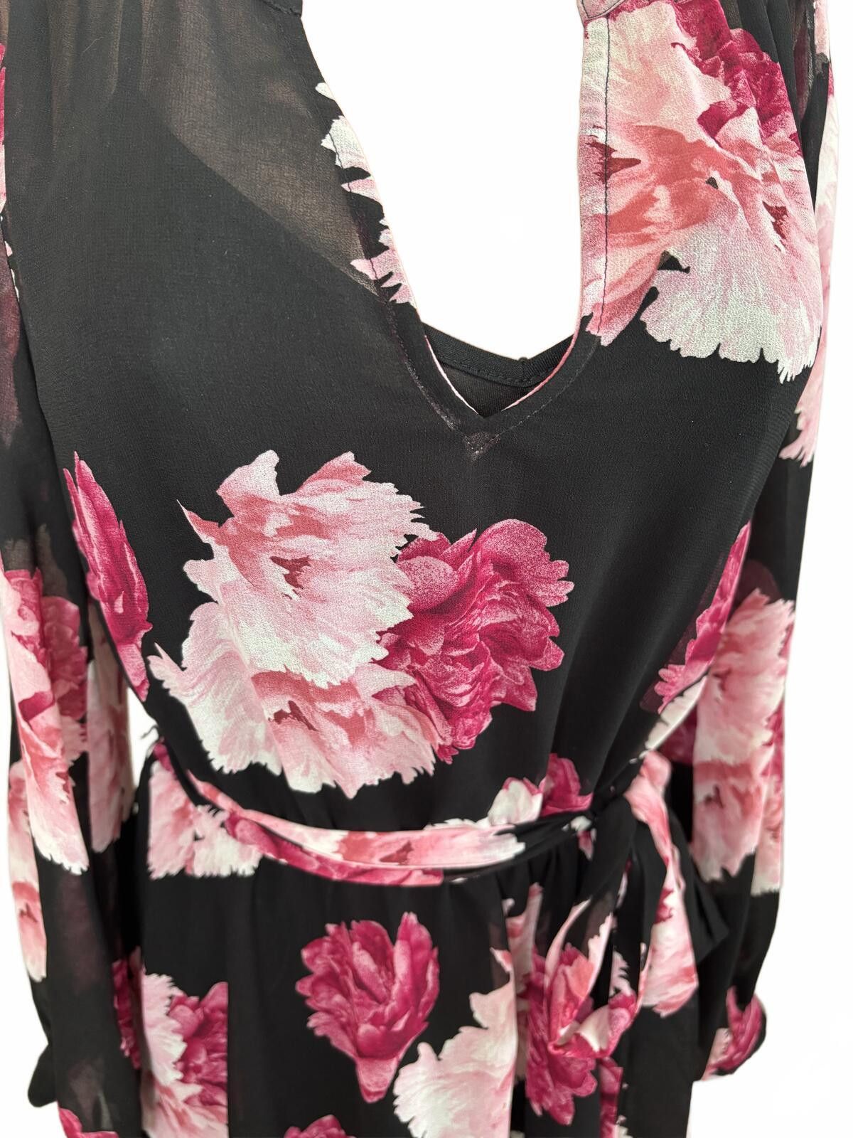 Banana Republic Banana Republic Luxe Floral Mini Dress Sheer Boho Chic S/M Size S / US 4 / IT 40 - 3 Thumbnail