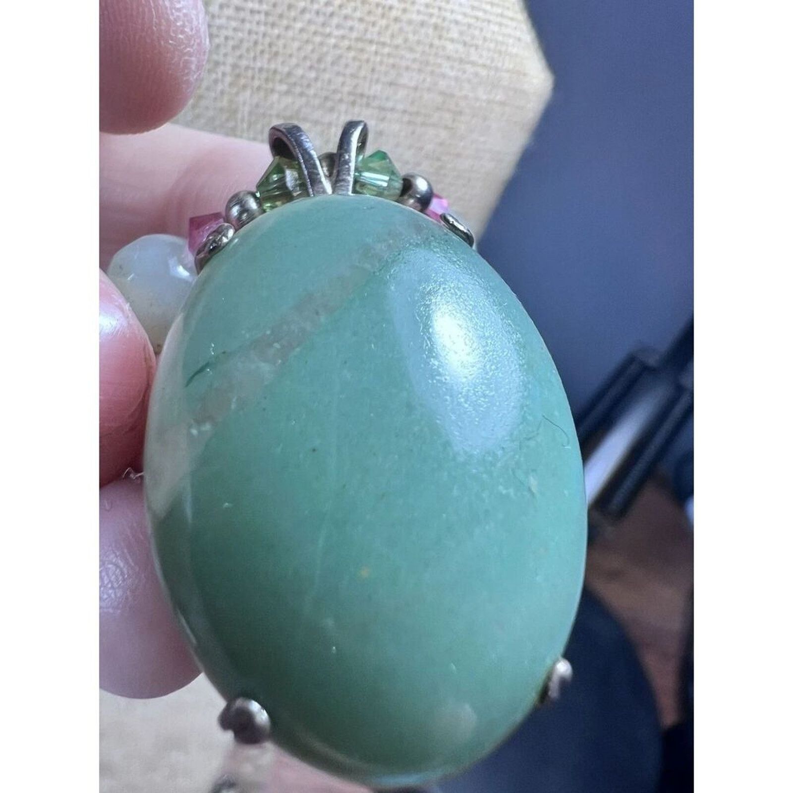 Other Jadeite Tourmaline .925 Findings & Spacers Pendent Necklace Size ONE SIZE - 2 Thumbnail