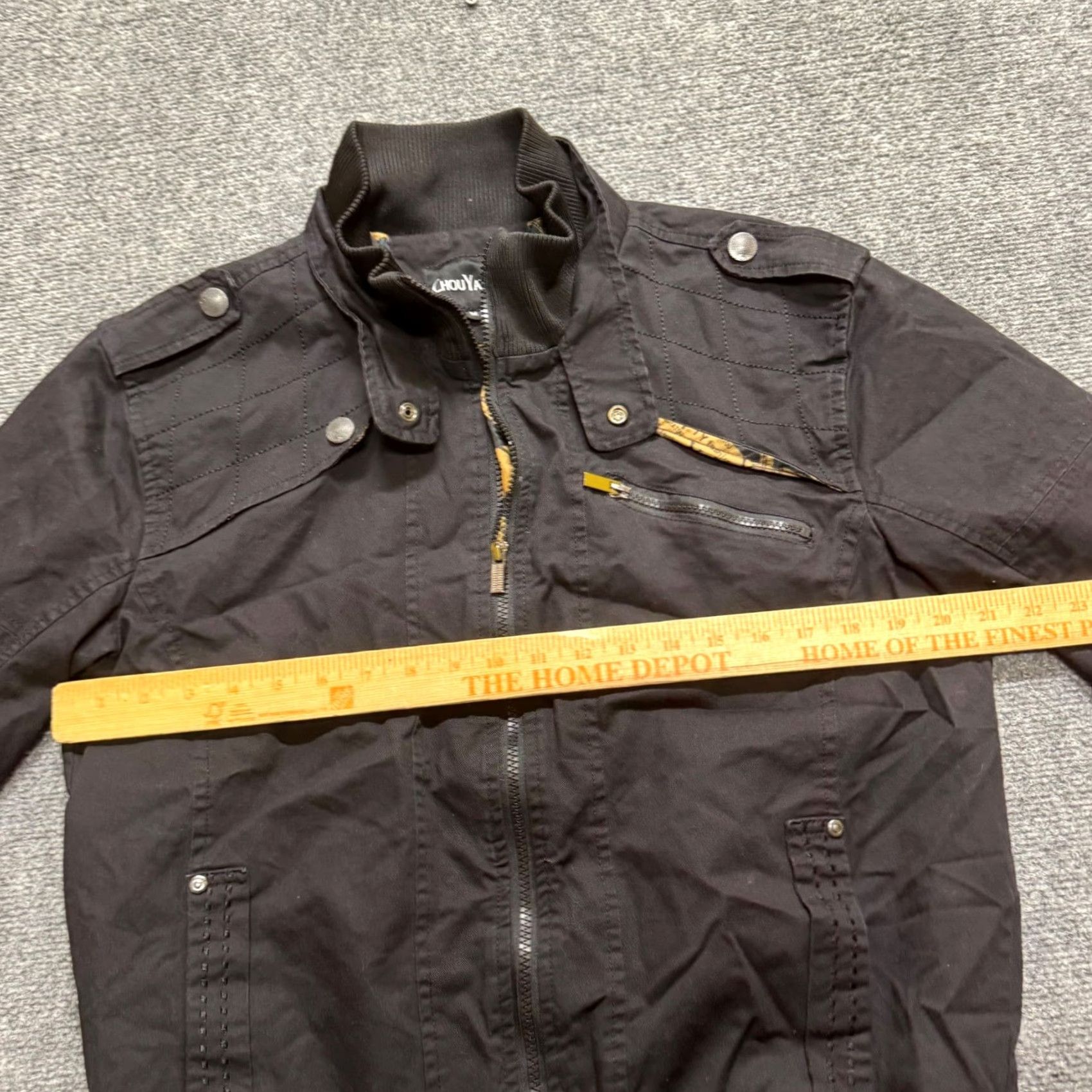Vintage Y2K Chou Yatou Jacket Mens M Black Full-zip Patch Flap Pocket Patterned Liner Size US M / EU 48-50 / 2 - 5 Thumbnail
