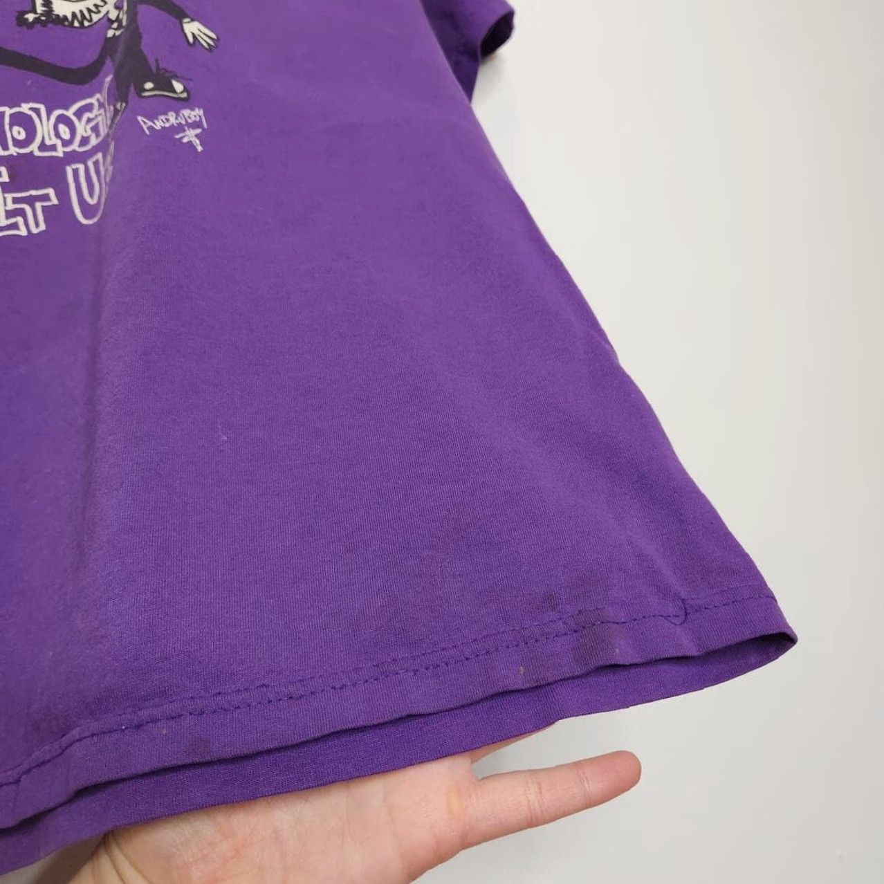 Vintage VINTAGE Psychology Art Shirt Large Unisex Adults T-Shirt Purple Distressed Faded Worn Funny L Size US L / EU 52-54 / 3 - 7 Thumbnail