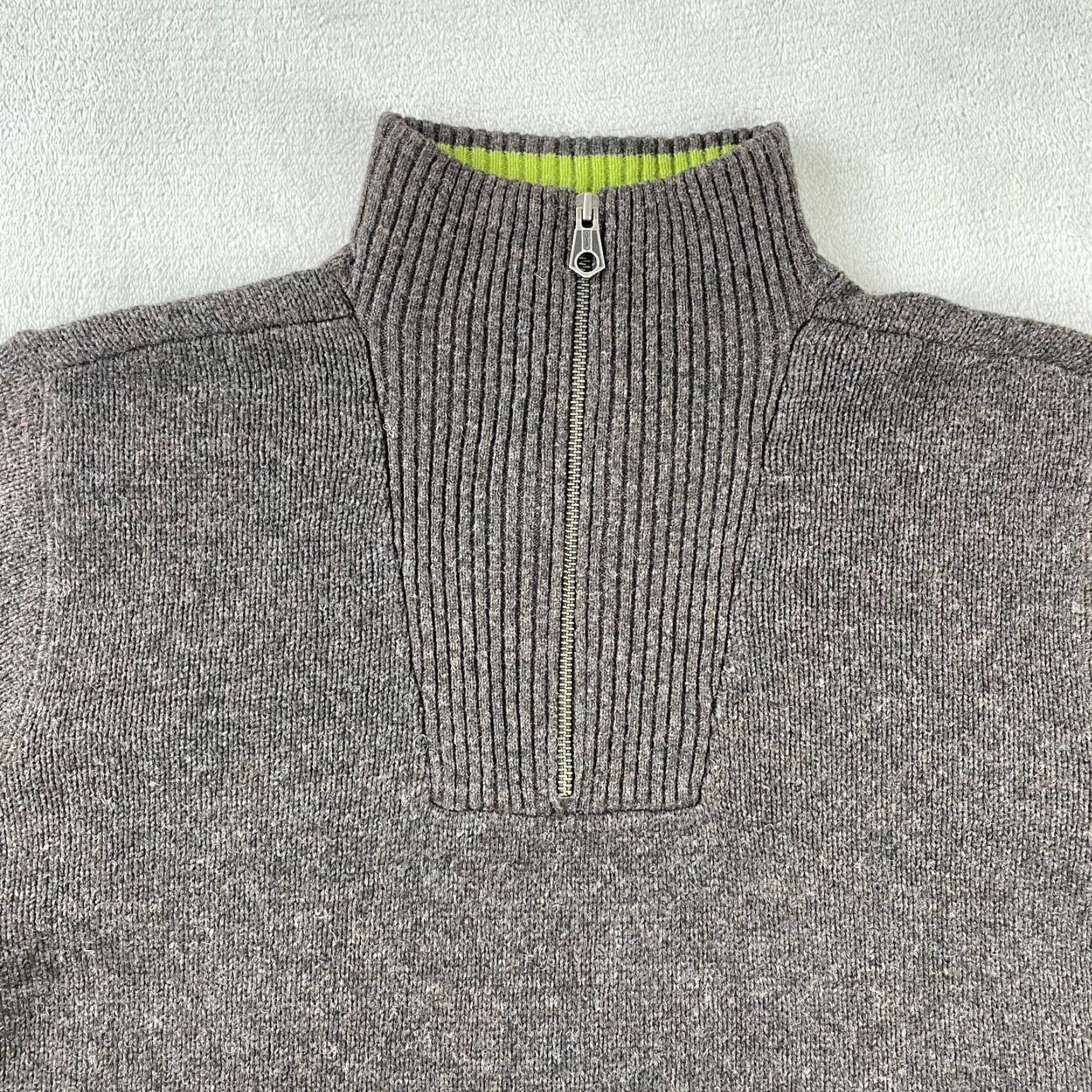 Gap VINTAGE Gap 1/4 Zip Sweater Men Large Brown LambsWool Blend Mock Preppy NWOT Size US L / EU 52-54 / 3 - 3 Thumbnail