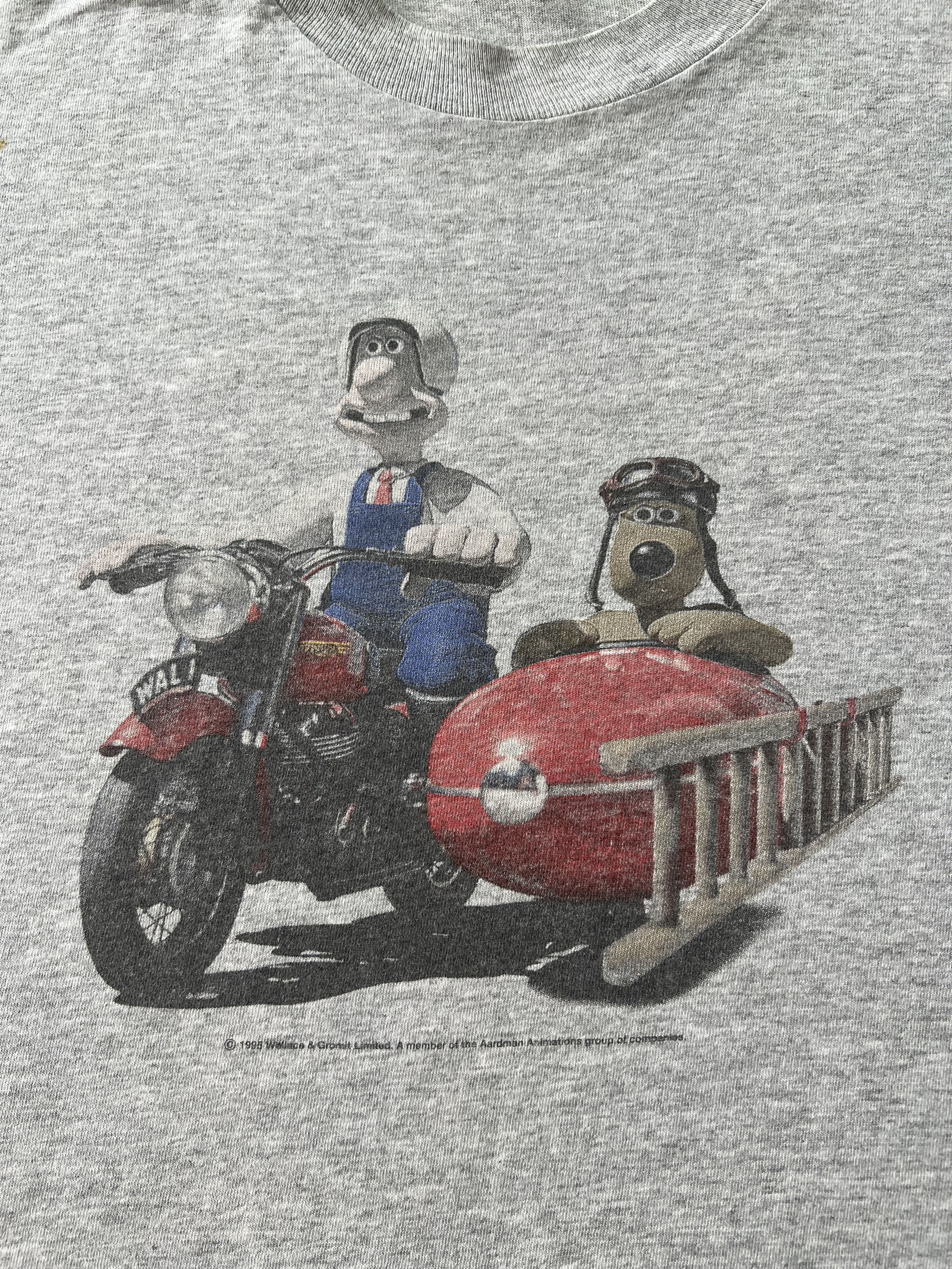 Cartoon Network Vintage 1995 Wallace and Gromit Cartoon Gray T-shirt Size US XL / EU 56 / 4 - 4 Thumbnail