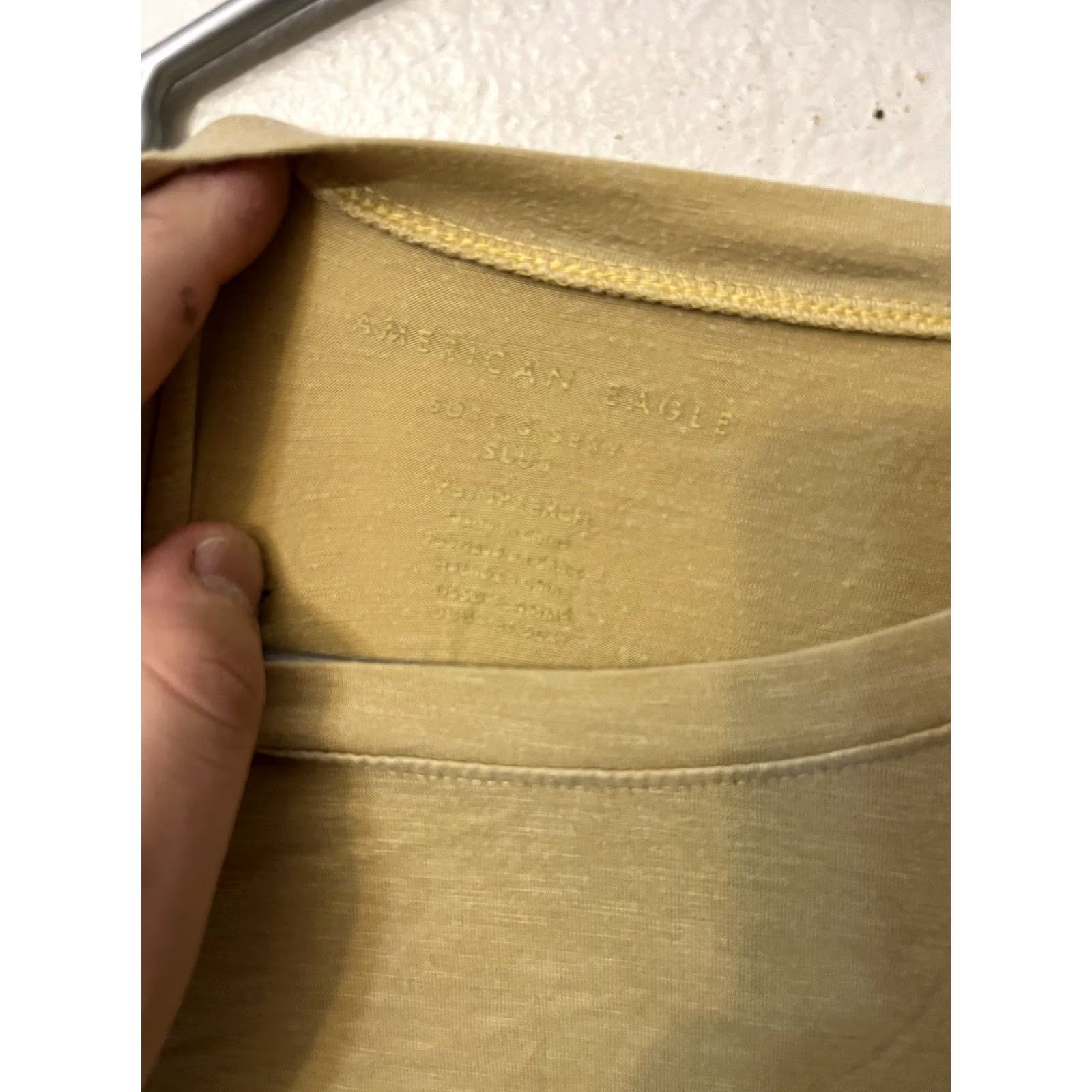 Vintage American Eagle Womens Crew Neck T-Shirt Yellow Solid Size XS Short Sleeve Size 26" / US 2 / IT 38 - 2 Thumbnail