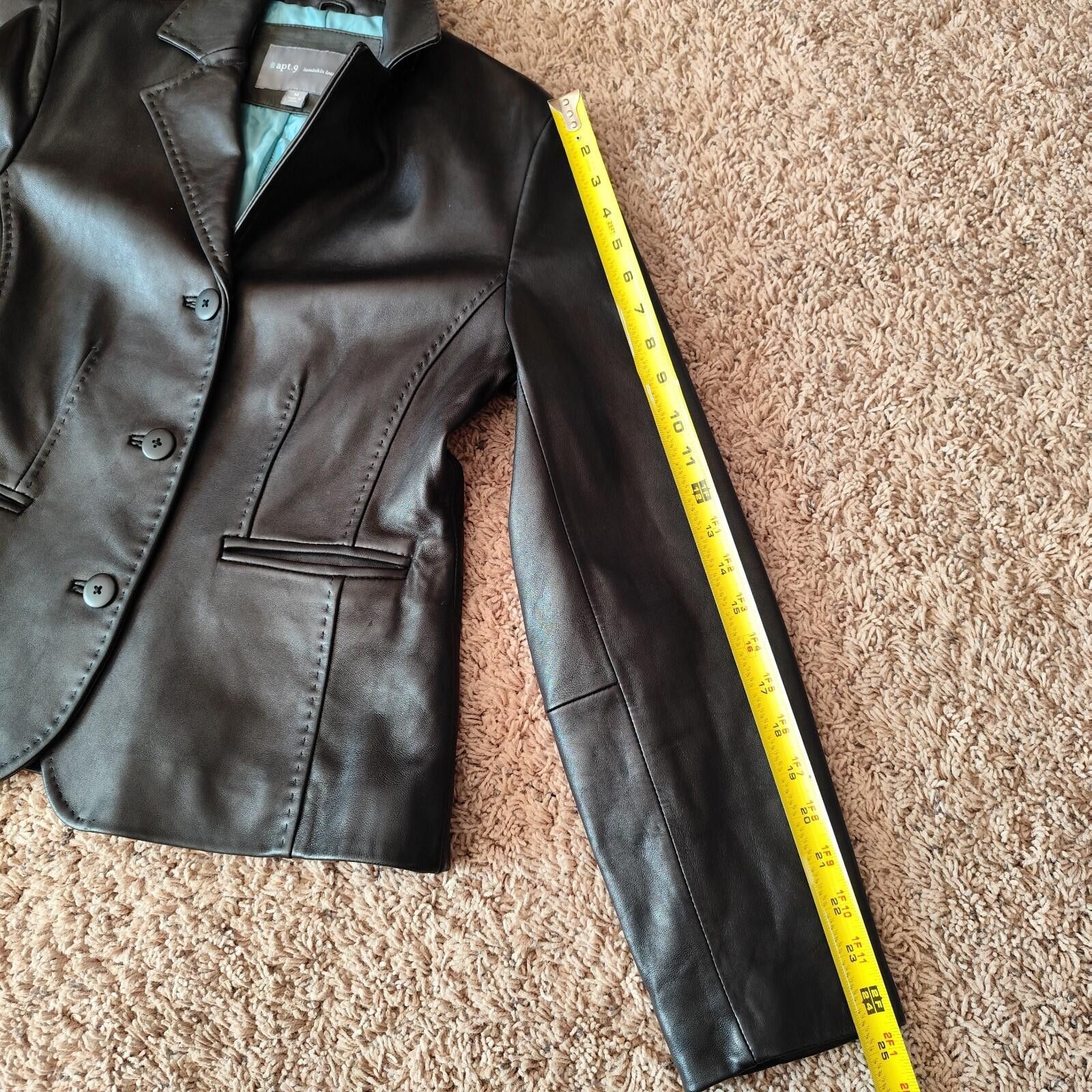 Apt. 9 apt .9 Women's Blazer Black Lambskin Leather Size M Size M / US 6-8 / IT 42-44 - 12 Thumbnail