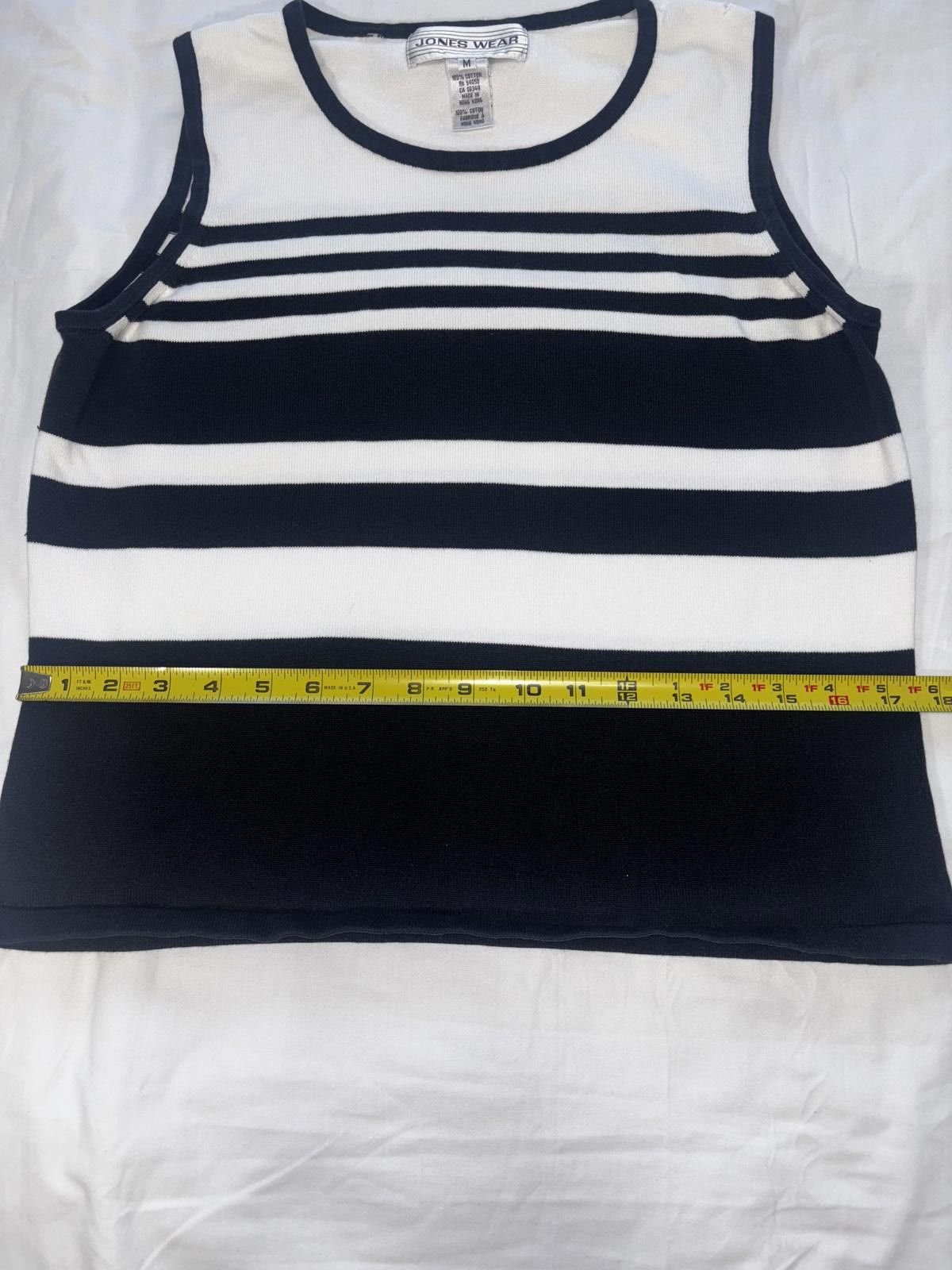 Designer Jones Wear Vintage Stylish Striped Sleeveless Top Size M / US 6-8 / IT 42-44 - 6 Thumbnail
