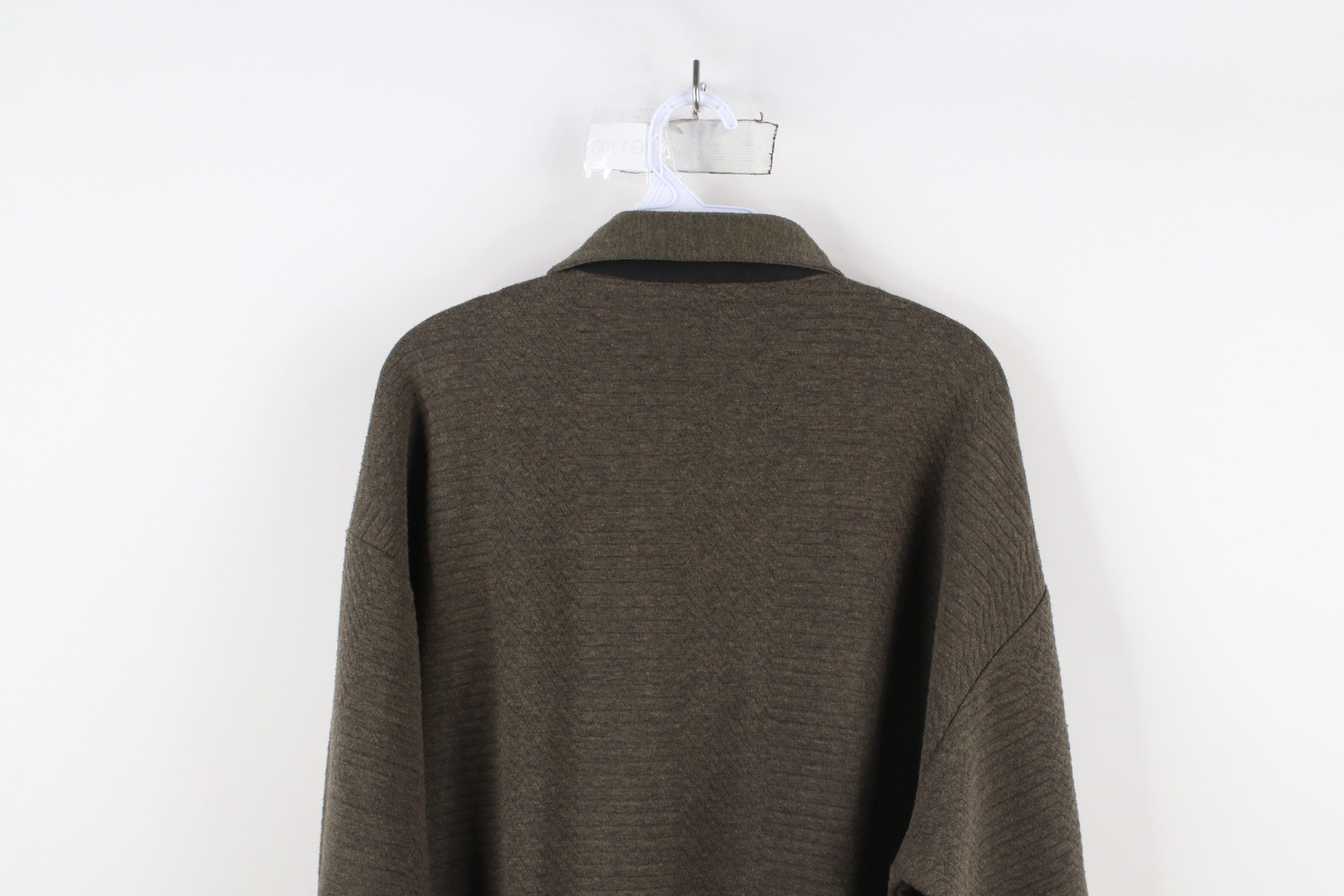Vintage Vintage 90s Streetwear Textured Collared Pullover Sweatshirt Size US L / EU 52-54 / 3 - 11 Thumbnail
