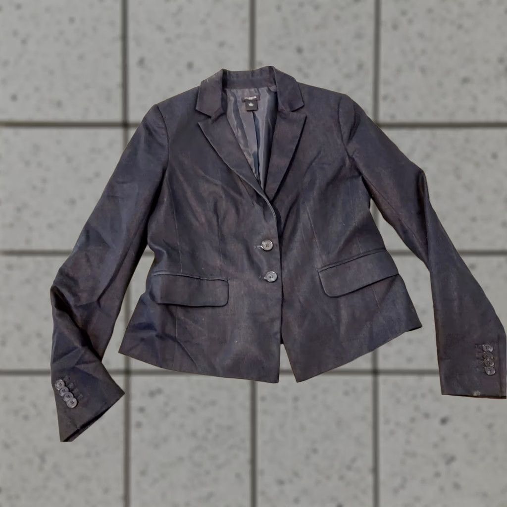 Ann Taylor Womens Ann Taylor Blazer Jacket 8 Black Cotton Womens Blazer Jacket 8 Black Cotton Size M / US 6-8 / IT 42-44 - 1 Thumbnail