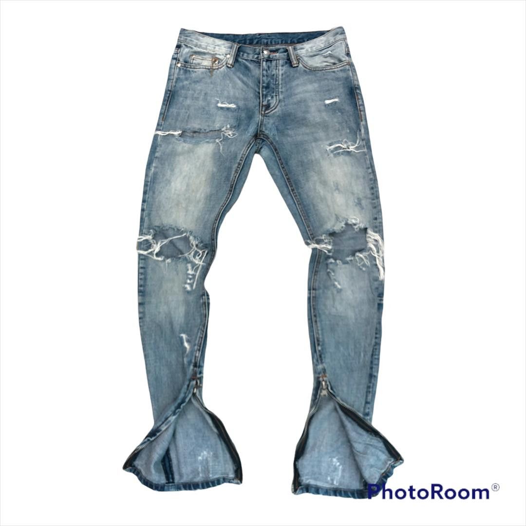 JNCO × MNML MNML distressed denim zipper leg skinny jeans size 32 Size US 32 / EU 48 - 1 Thumbnail