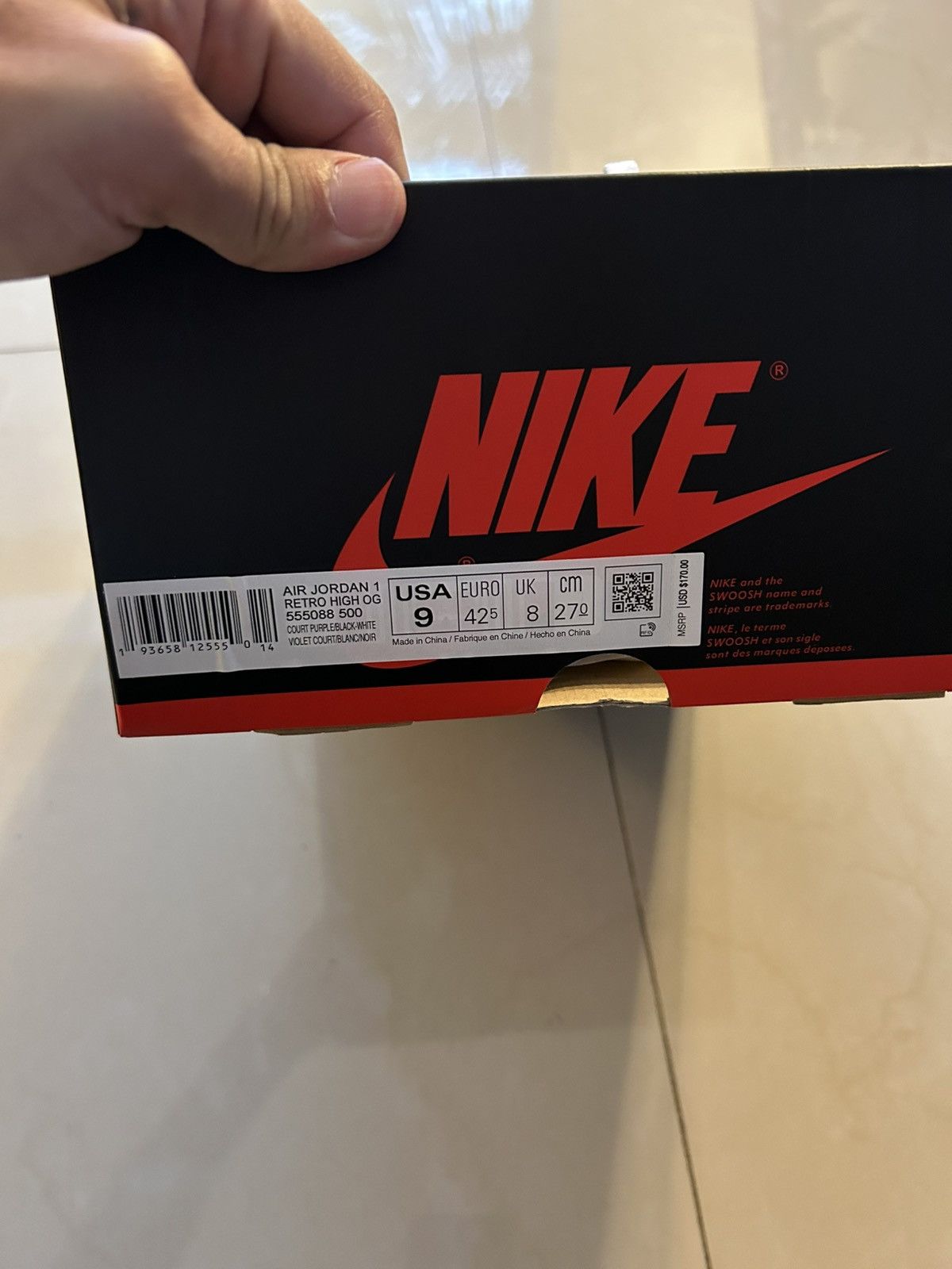 Jordan Brand Jordan 1 Court Purple 2.0 Size US 9 / EU 42 - 7 Thumbnail
