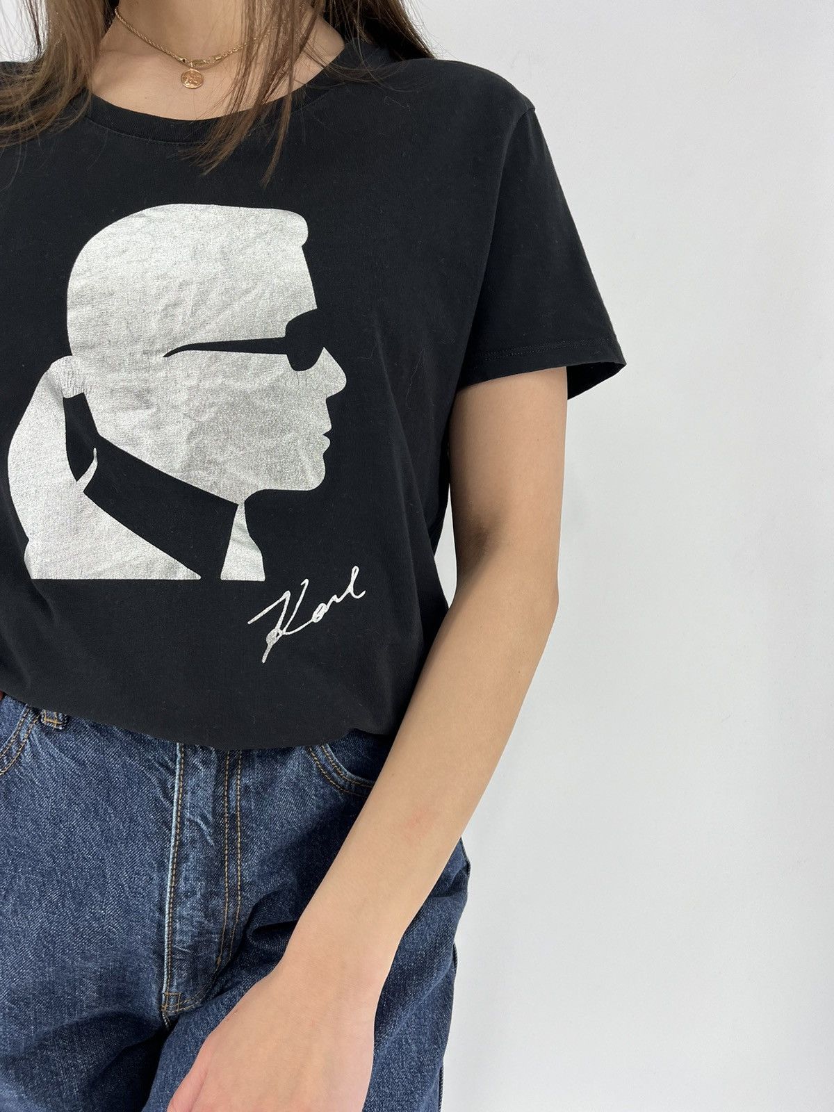 Karl Lagerfeld Karl Lagerfeld Paris Logo T Shirt Black Womens Size L Size L / US 10 / IT 46 - 4 Thumbnail