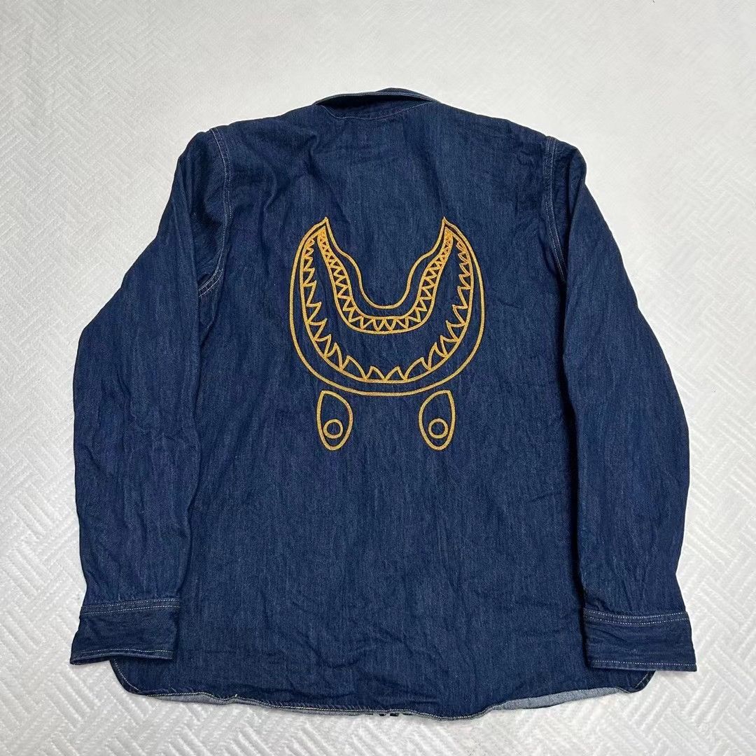 Bape BAPE SHARK DENIM JACKET Size US XL / EU 56 / 4 - 8 Thumbnail