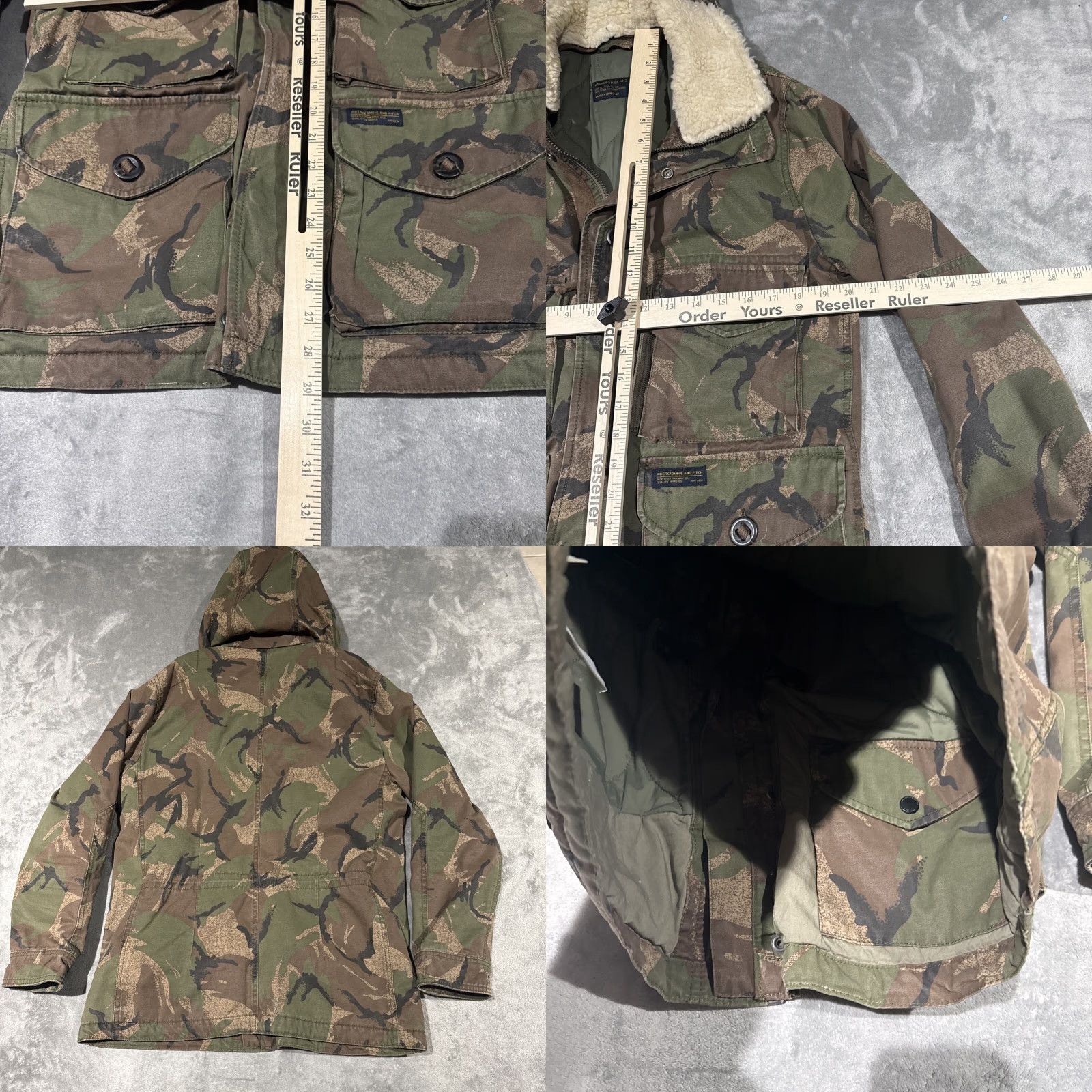 Abercrombie & Fitch Abercrombie & Fitch Jacket Adult S Green Camo Military Quilt Lined Hooded Sherpa Size US S / EU 44-46 / 1 - 8 Thumbnail
