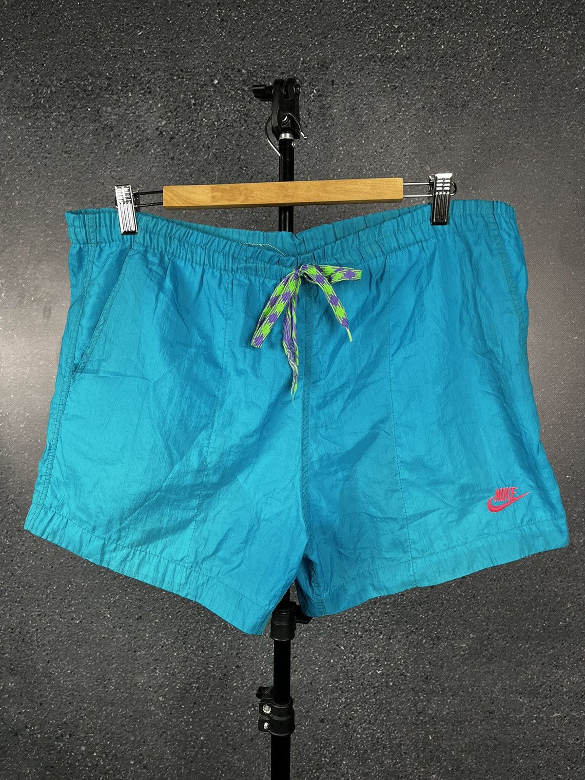 Nike 1980s Vintage Nike Nylon Short Shorts Navy 80s Blue Grailed