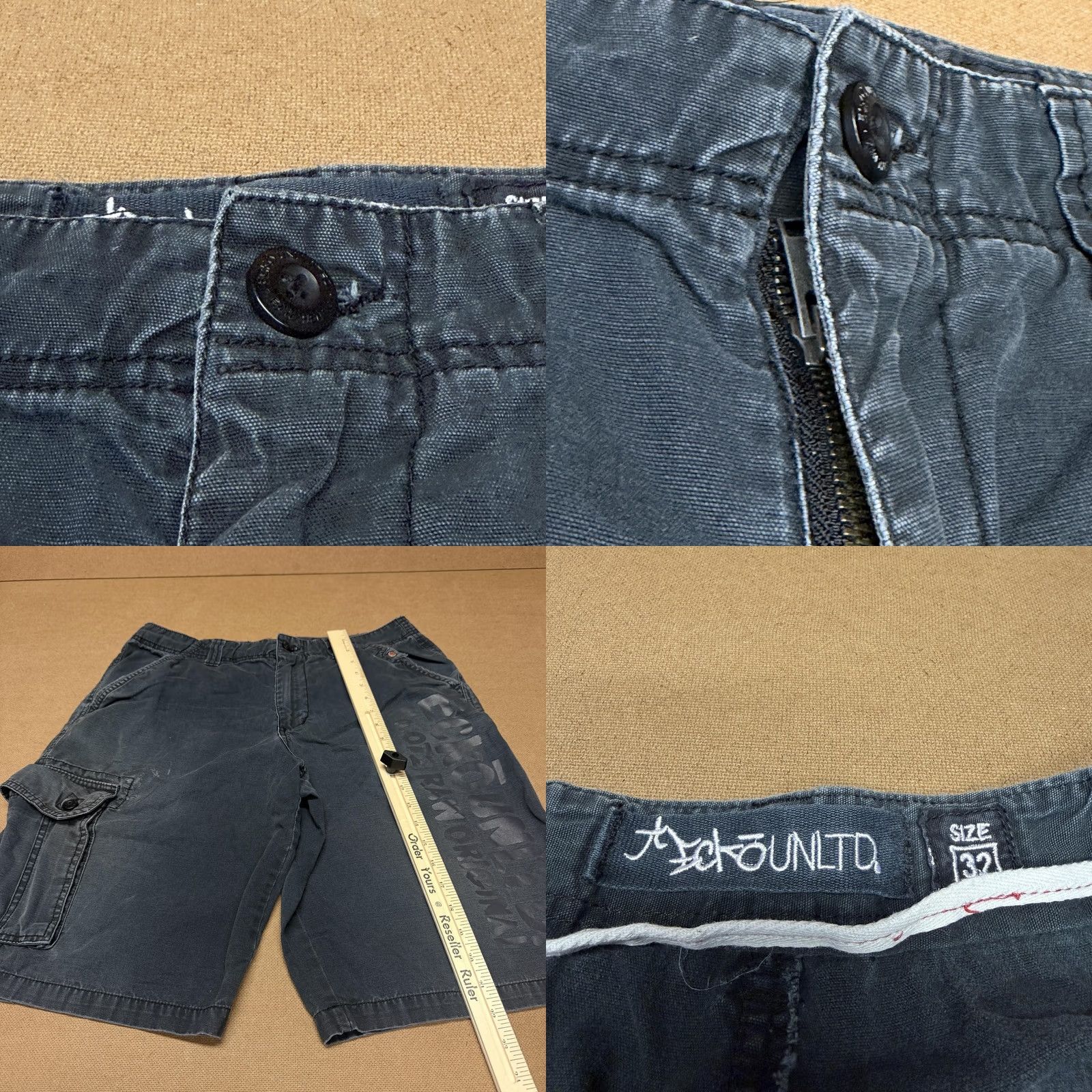 Ecko Unltd. Ecko Unltd Cargo Shorts Mens 32 Gray Hip Hop Streetwear Rhino Graphic Cargo Shorts 32 Mens Gray Size US 32 / EU 48 - 8 Thumbnail