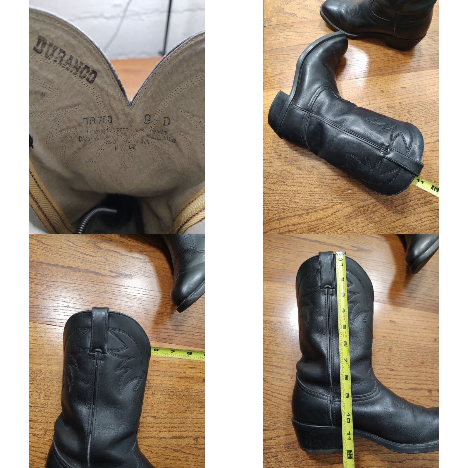 Durango VINTAGE Durango TR760 Black Leather Cowboy Western Boots Mens 9 D Rodeo Southwestern Size US 9 / EU 42 - 9 Thumbnail