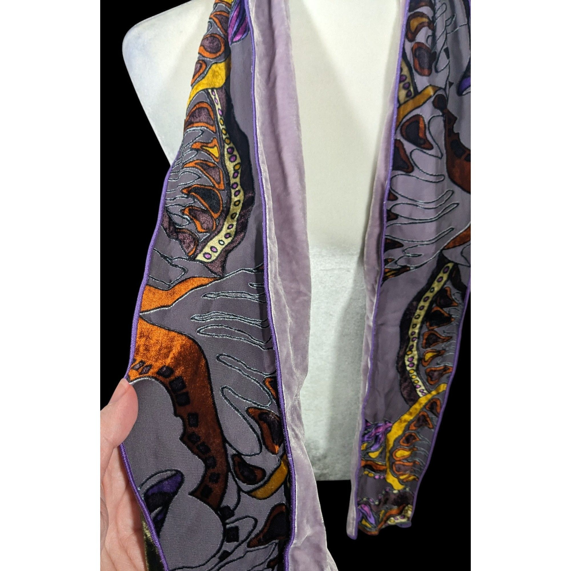 Other Abstract Purple Butterfly Burnt Velvet Tube Scarf Size ONE SIZE - 5 Thumbnail