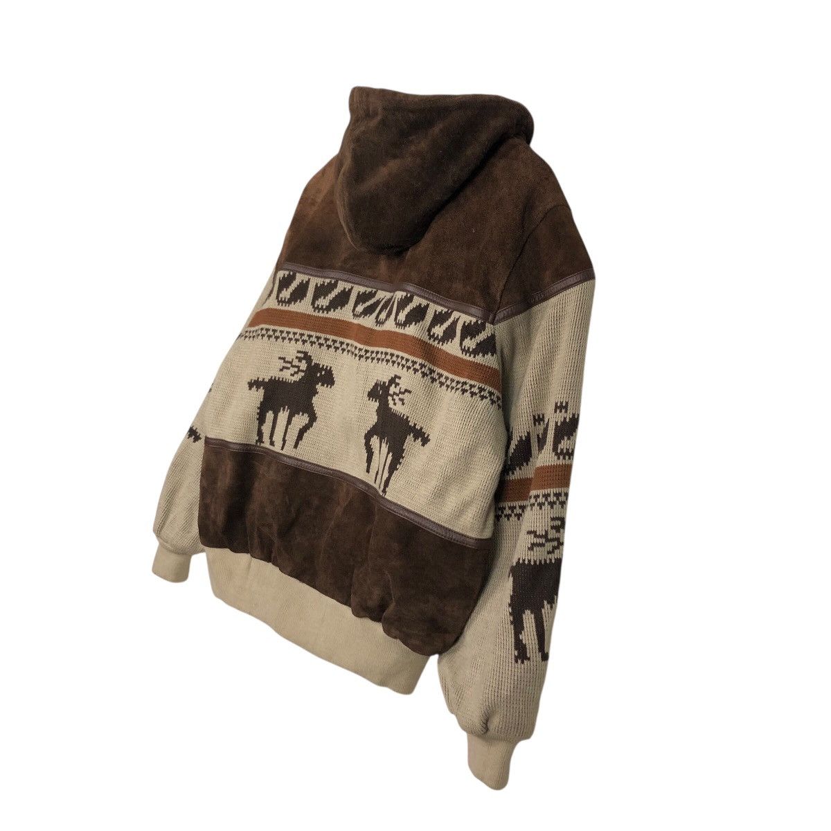Japanese Brand Vtg ALLIX Cowboy Fleece-Lined Jacket Heavy Suede Paneling Size US L / EU 52-54 / 3 - 12 Thumbnail