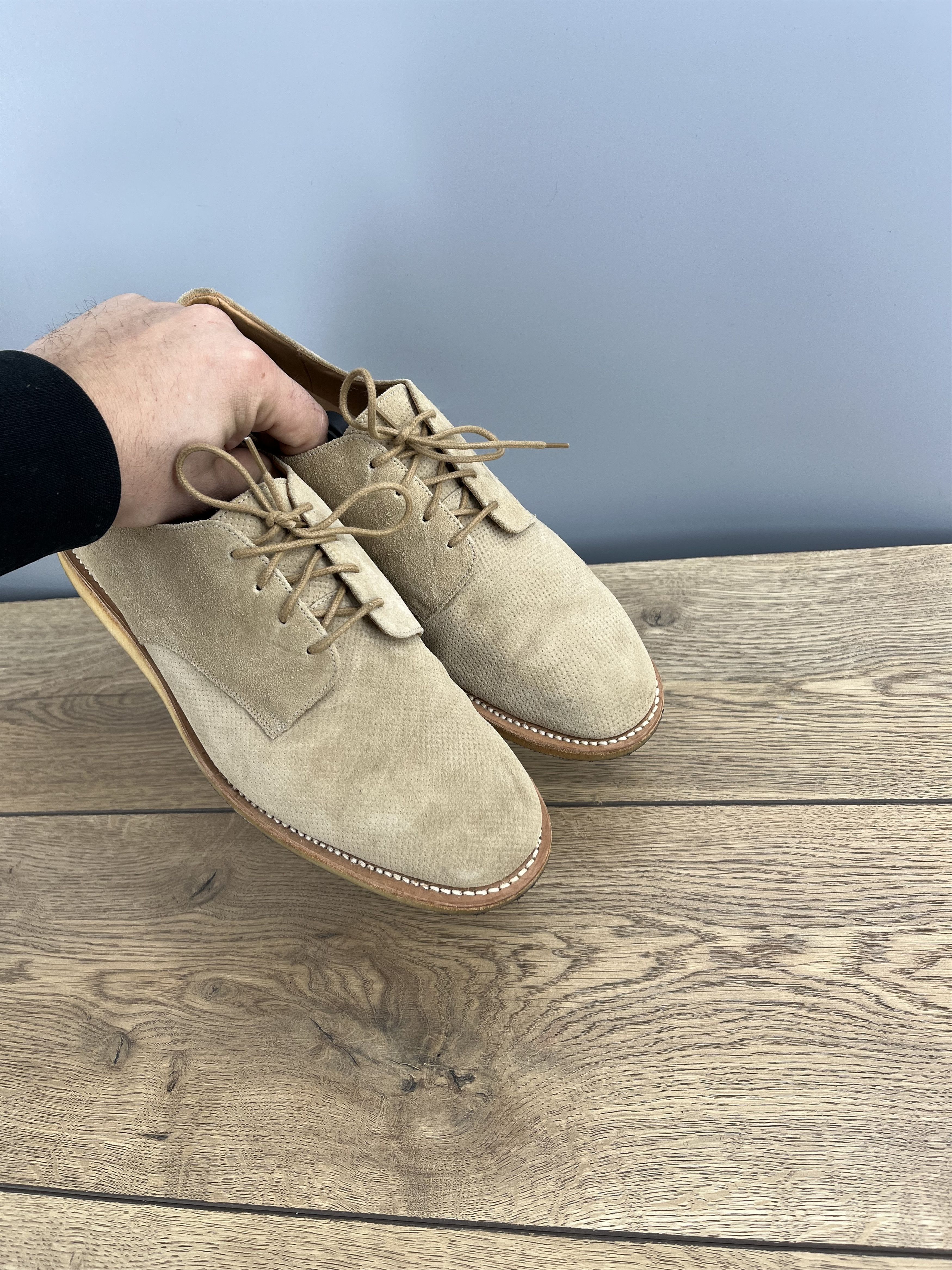 Richard James Richard James Savile Row Suede Derby Shoes Beige UK 9 Size US 9 / EU 42 - 4 Thumbnail