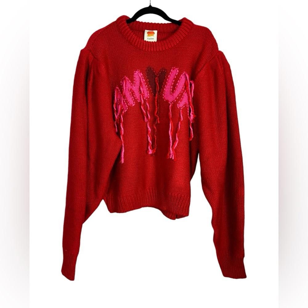 Farm Rio Farm Rio l NWT Amour Embroidered Knit Sweater Large Size L / US 10 / IT 46 - 2 Thumbnail