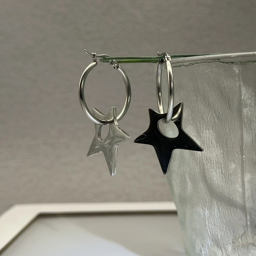 Jewelry Aesthetic Stainless Steel Star Irregular Earring Size ONE SIZE - 3 Thumbnail