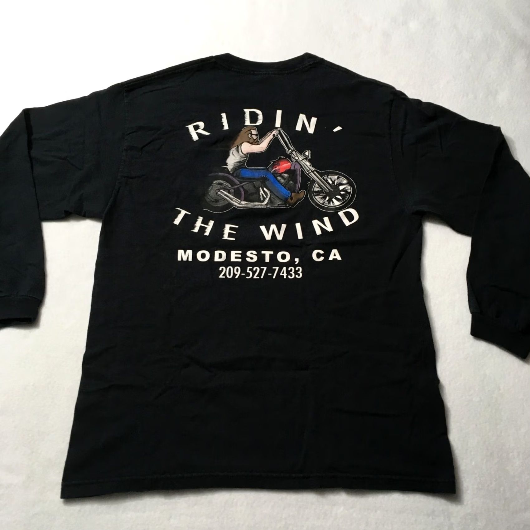 Jerzees HDMC Ride Tee Long Sleeve Shirt Blue Size med double sided Men's ridin Free Size US M / EU 48-50 / 2 - 2 Thumbnail
