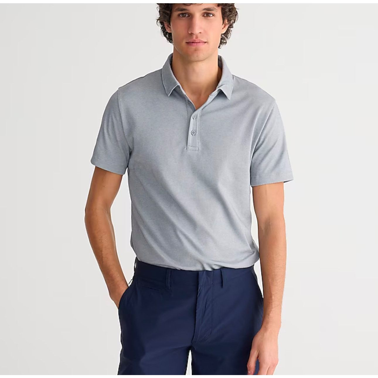 J.Crew J.Crew Performance Polo Shirt Coolmax Heathered Gray Size M Size US M / EU 48-50 / 2 - 1 Thumbnail