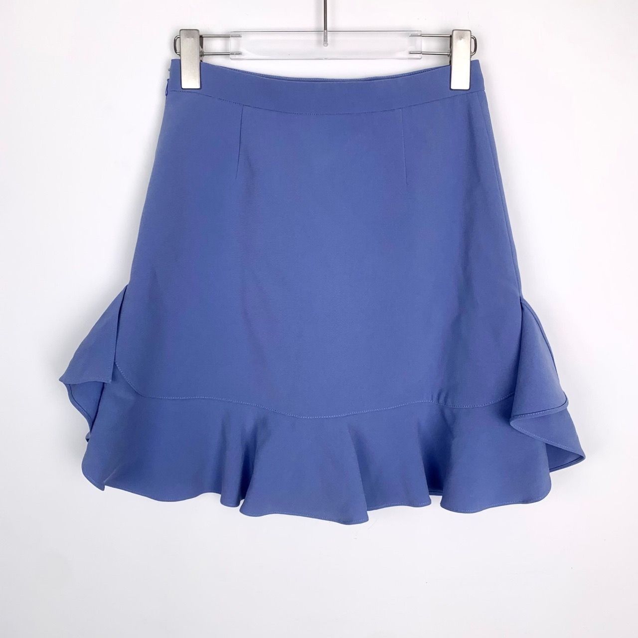 Miu Miu [MiuMiu] Flounce Hem A-Line Mini Skirt Hazy Blue EU 38 Size 38" / US 16 / IT 52 - 5 Thumbnail