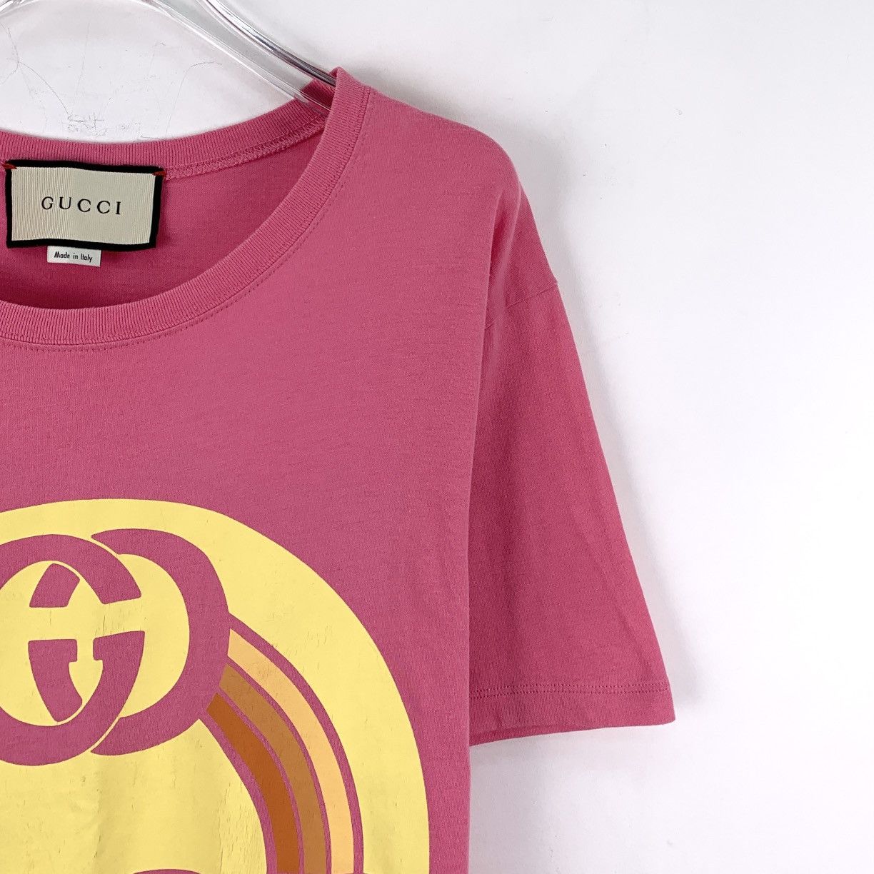 Gucci Gucci Pink Logo Print Short Sleeve T-Shirt K26WX Size XS / US 0-2 / IT 36-38 - 3 Thumbnail
