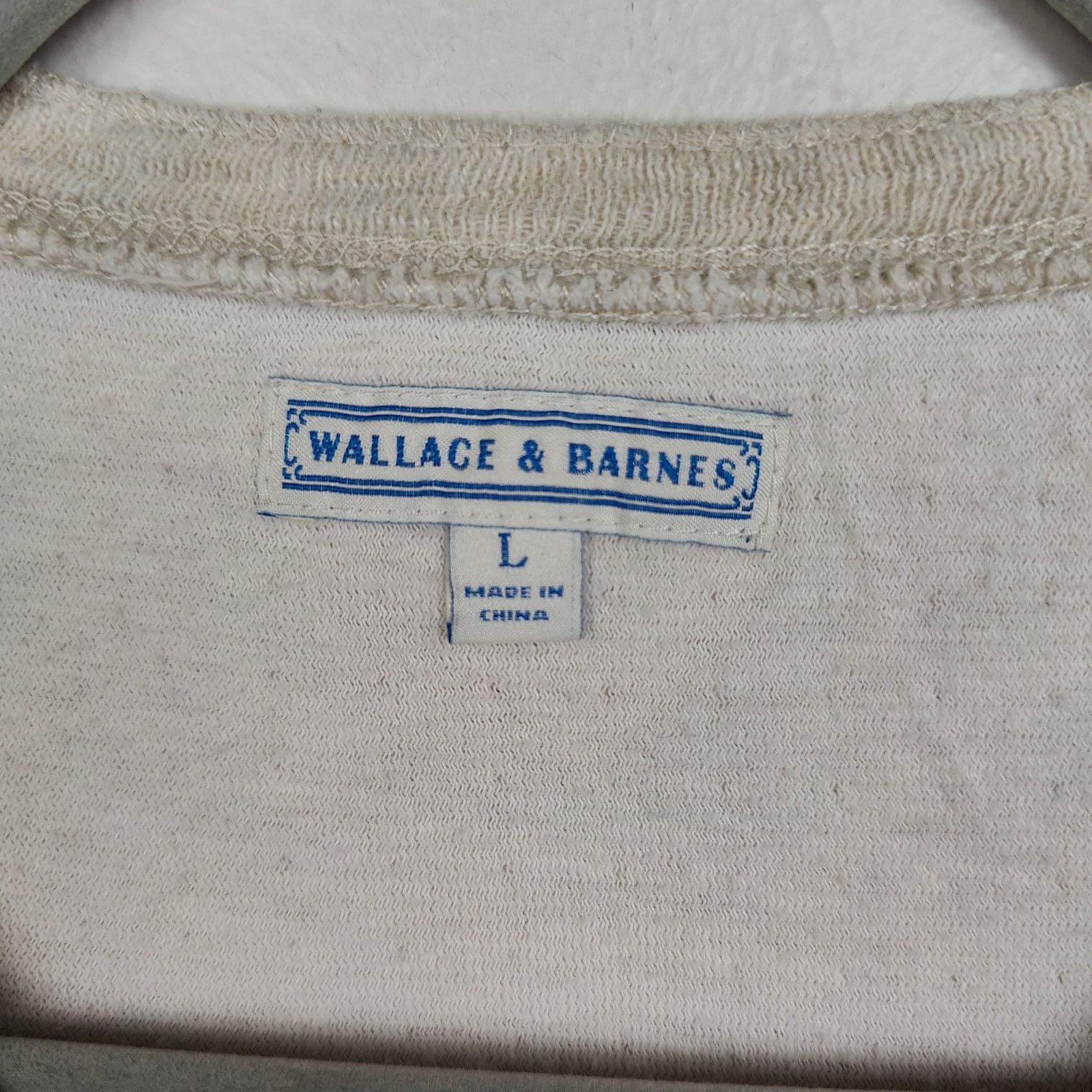J.Crew Wallace & Barnes Henley Shirt Mens Large Cream Heather Size US L / EU 52-54 / 3 - 3 Thumbnail